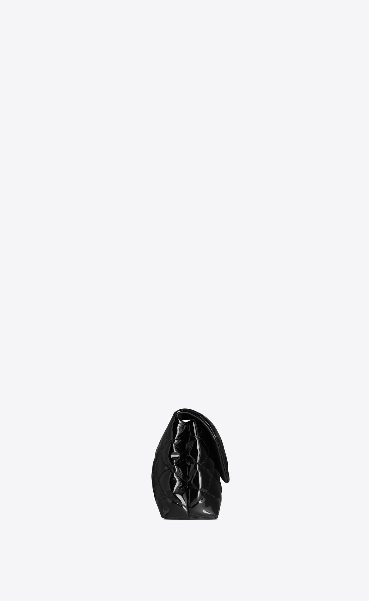 YSL Sade Large Clutch In Patent Canvas Black | MUBXG4053