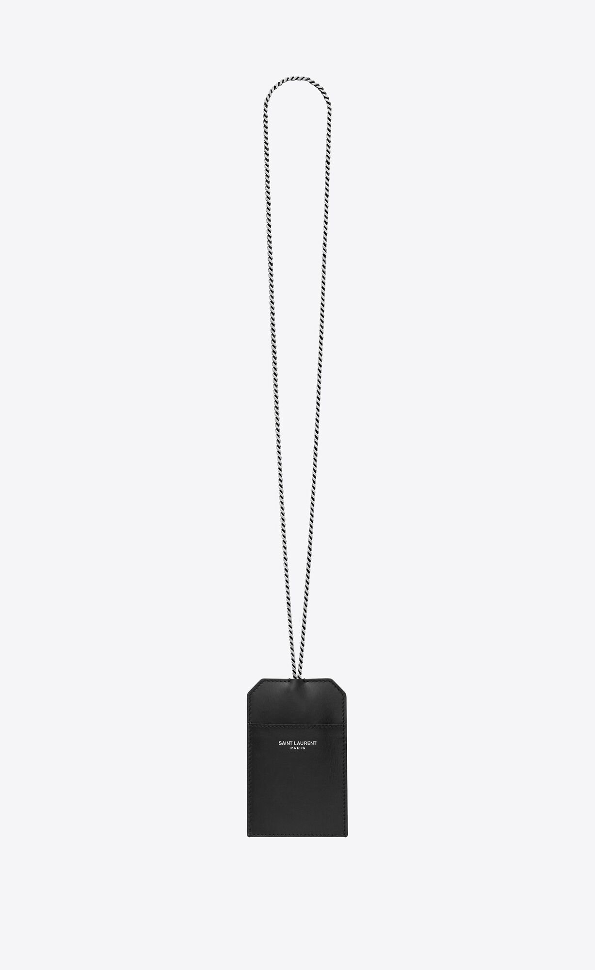 YSL Saint Laurent Card Case With Chain In Smooth Leather Black | UPLMN3472