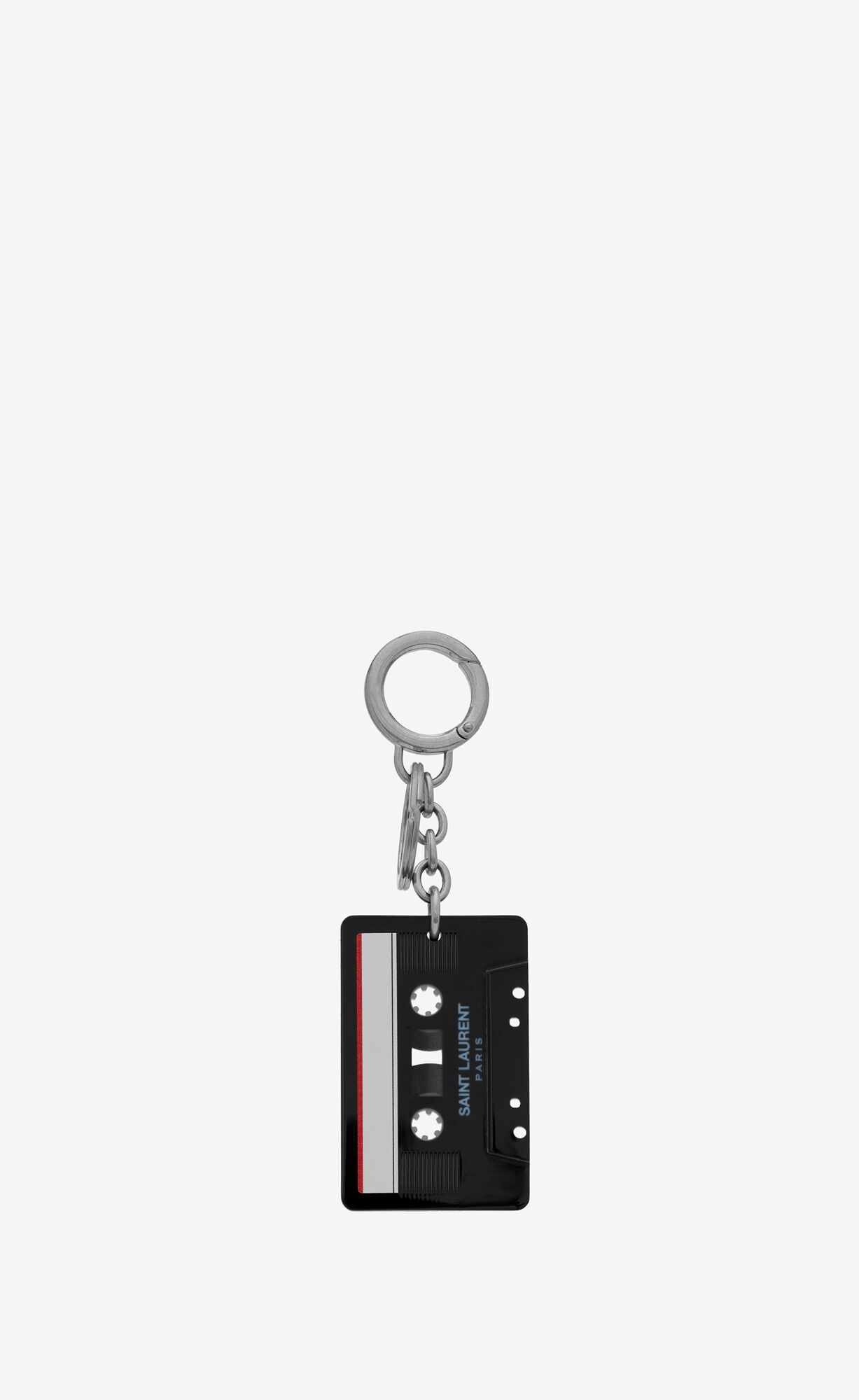 YSL Saint Laurent Cassette Tape Keyring Black And White Havana | THFZE3098