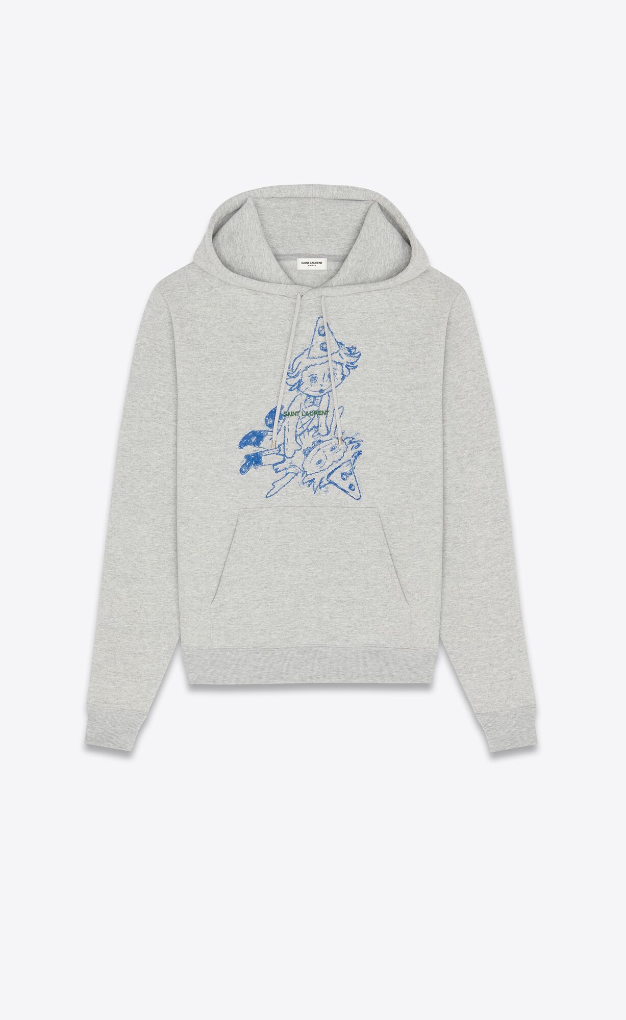 YSL Saint Laurent Clown Hoodie Gris Chine, Bleu Et Vert | UYVDK0678