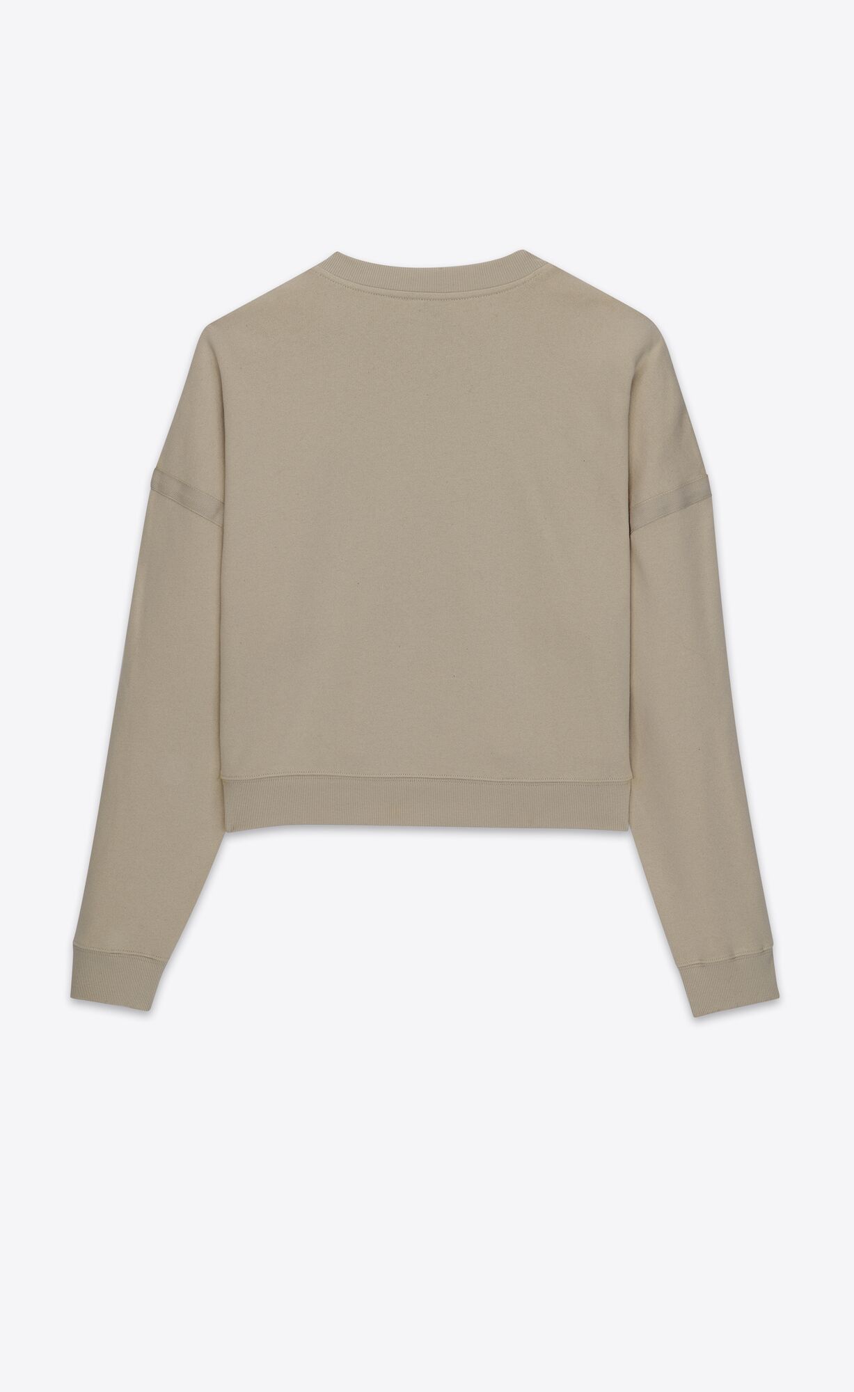 YSL Saint Laurent Cropped Sweatshirt Mastic | GWJVX5943