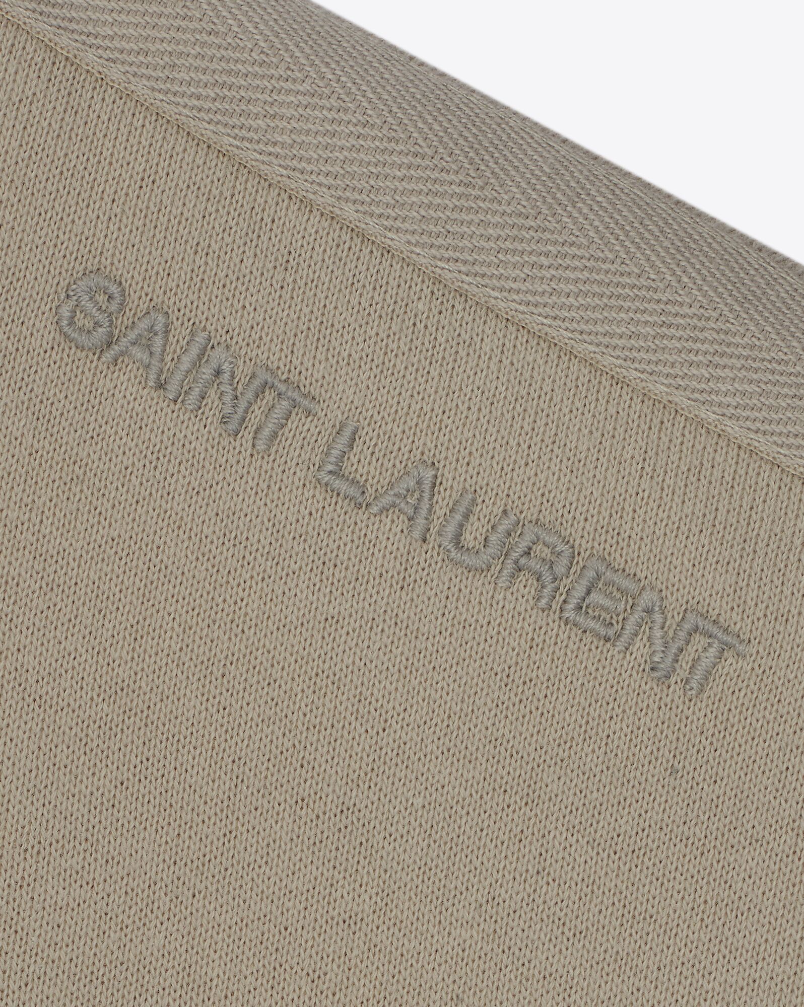 YSL Saint Laurent Cropped Sweatshirt Mastic | GWJVX5943