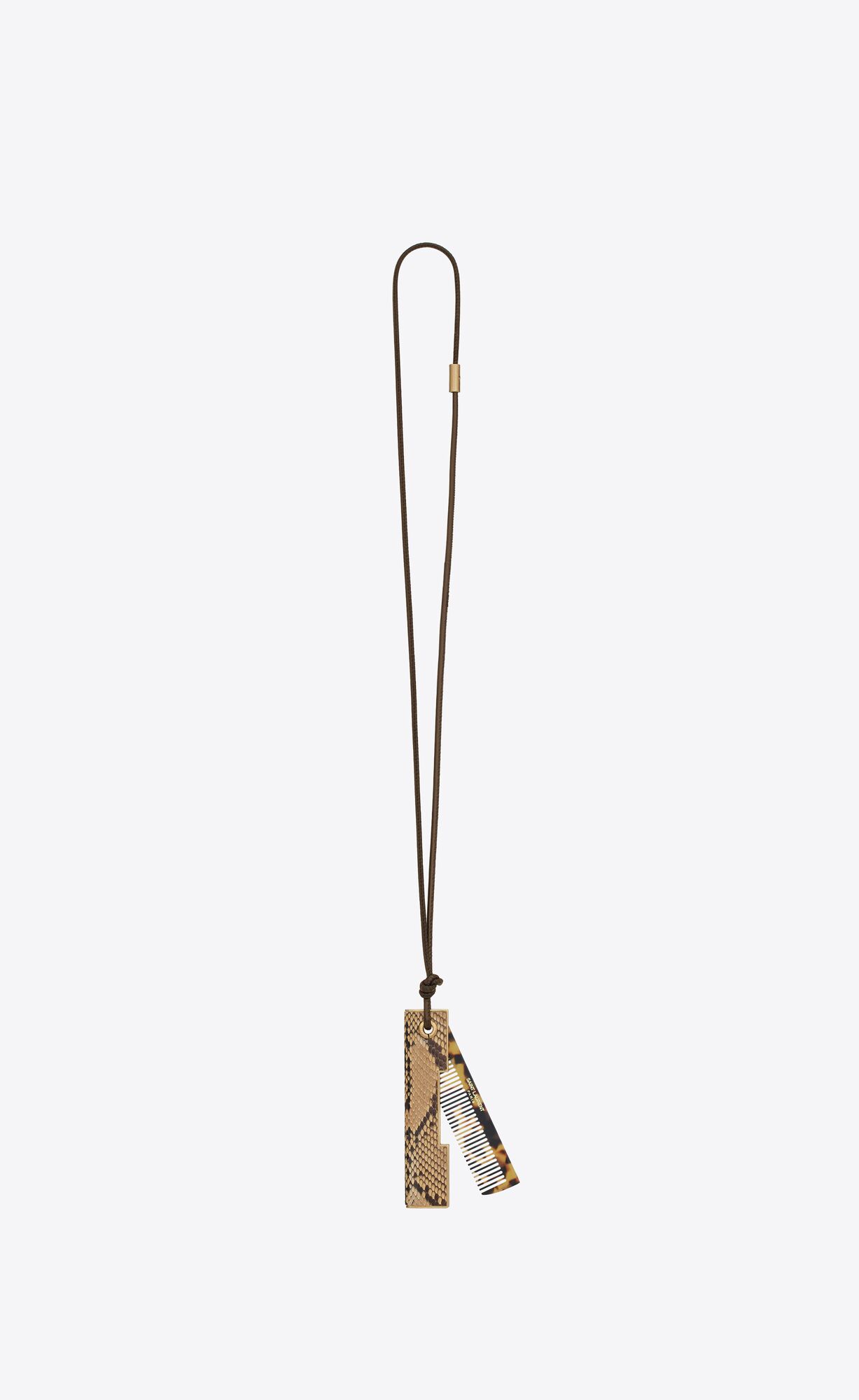 YSL Saint Laurent Hair Comb Necklace In Python Natural | TRIXU5304