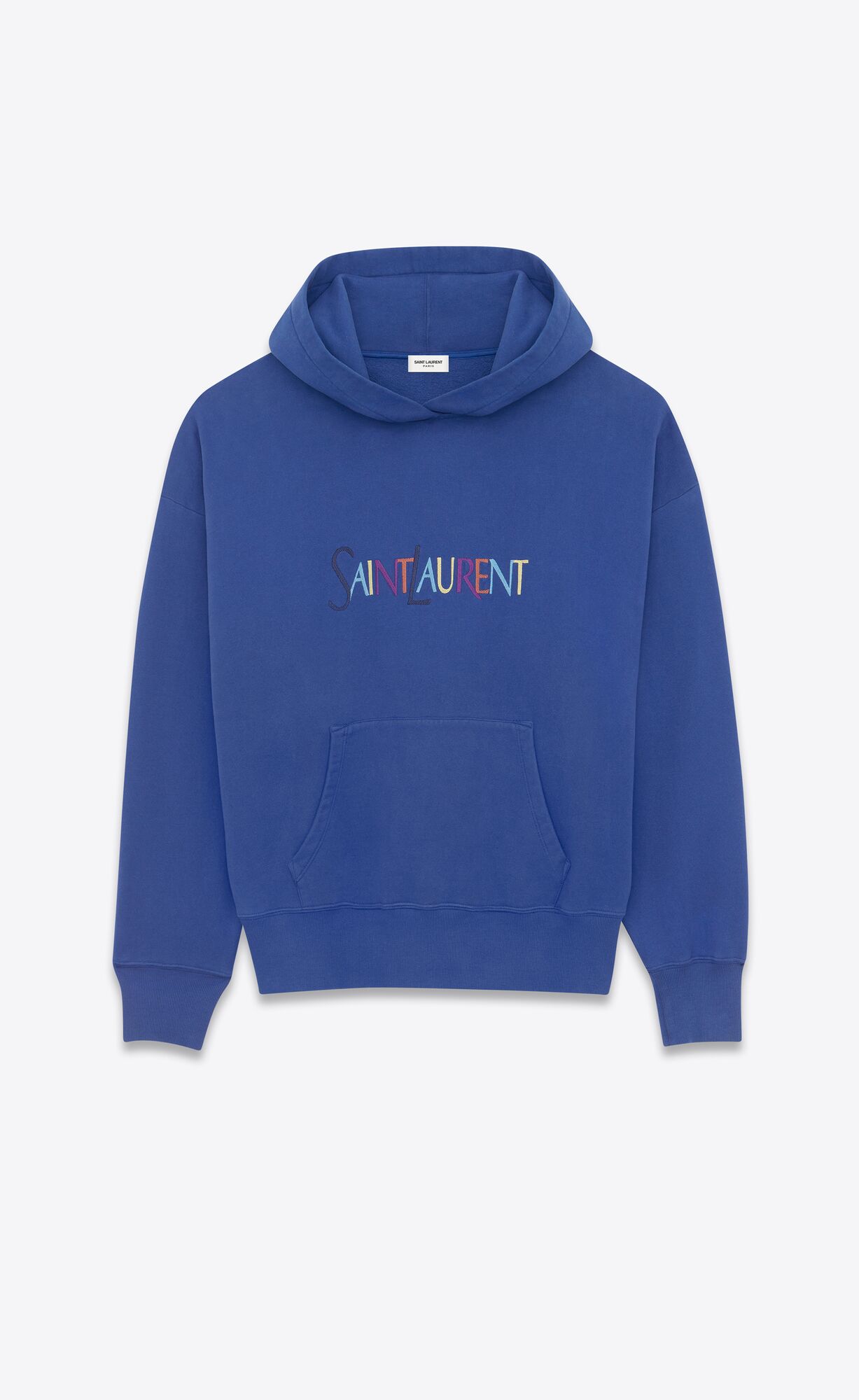 YSL Saint Laurent Hoodie Bleu Et Multicolore | KQCUF2605