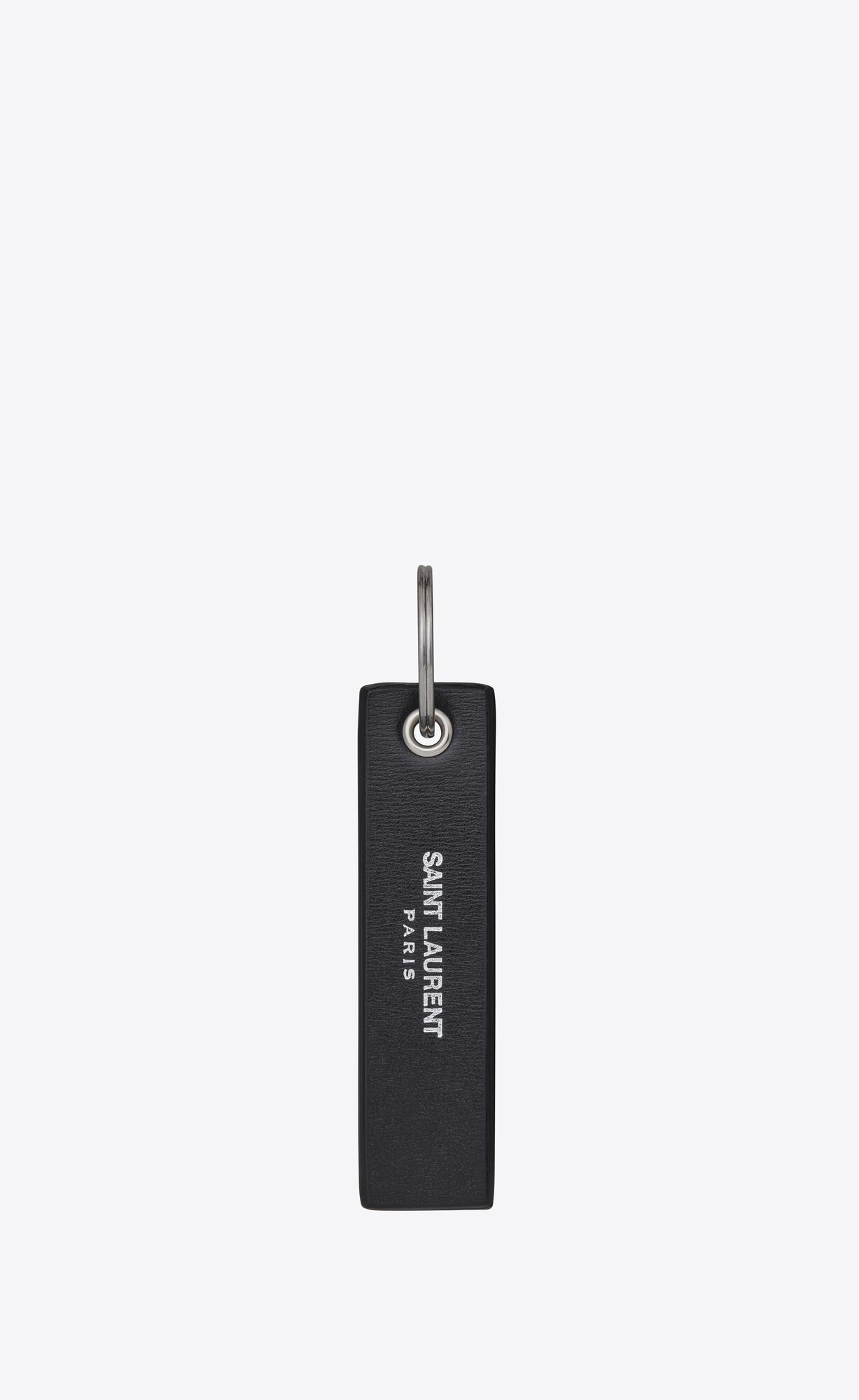 YSL Saint Laurent Leather Keyring Black | WDRIE8360