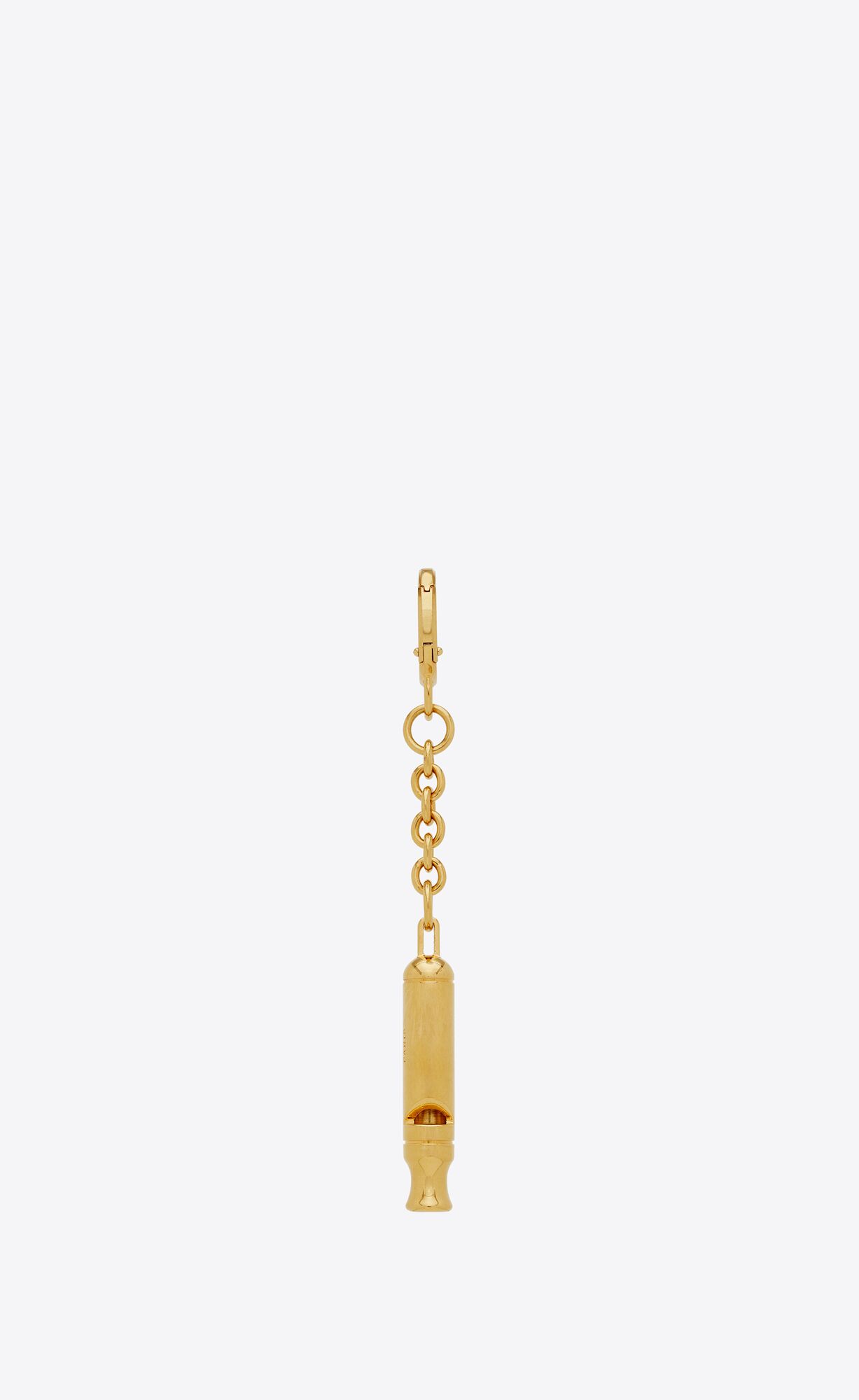 YSL Saint Laurent Metal Whistle Keyring Gold | PQHRU6294