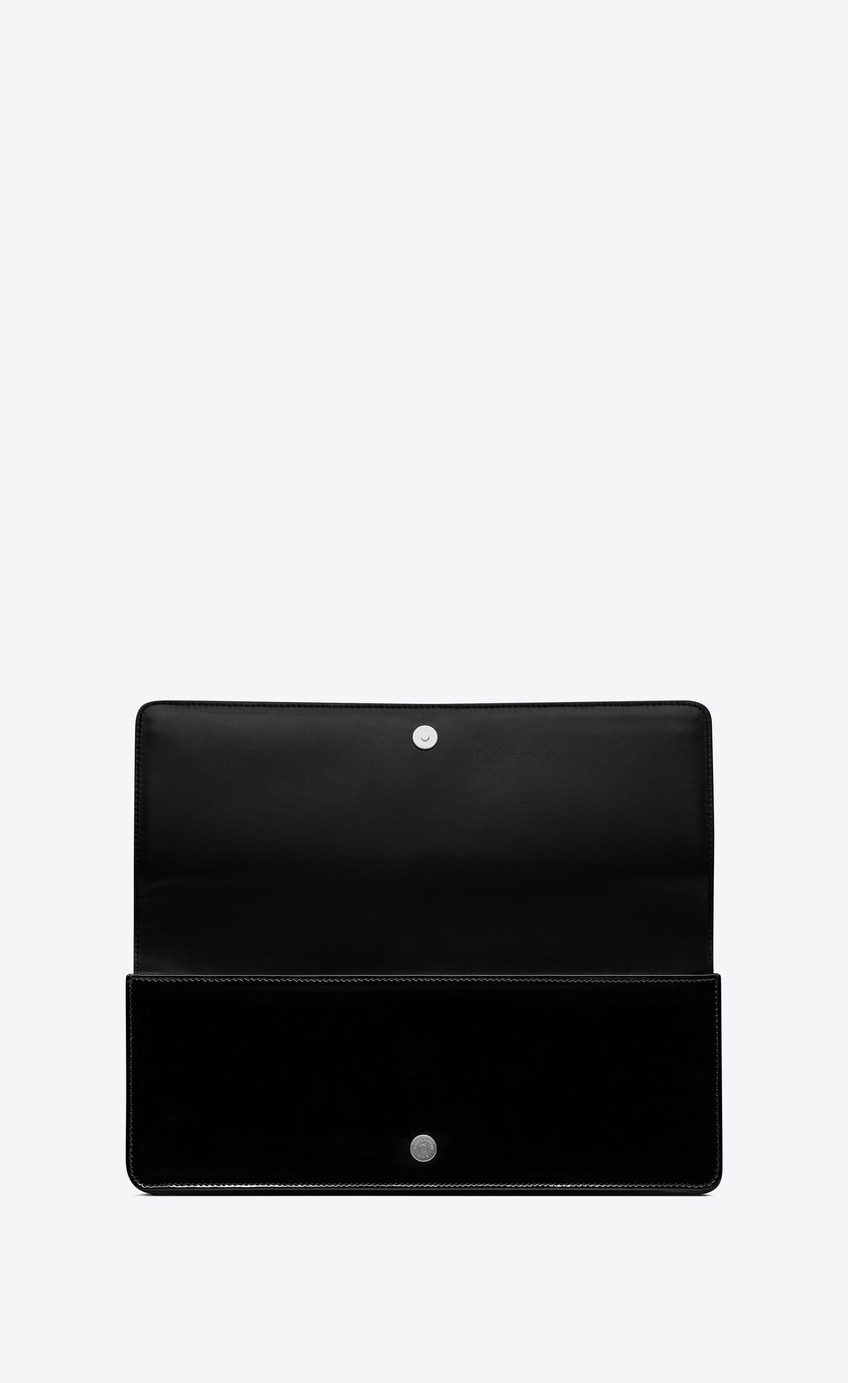 YSL Saint Laurent Paris Baguette Pouch In Patent Leather Black | VZJRF3729