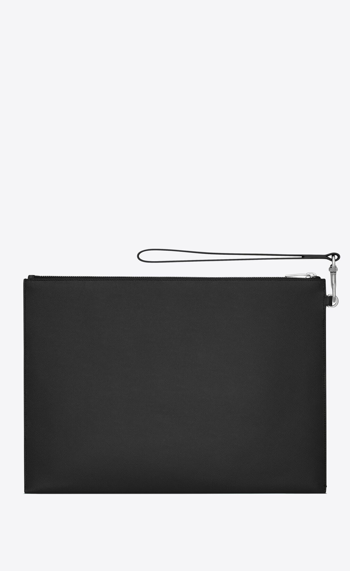 YSL Saint Laurent Paris Document Holder In Grain De Poudre Embossed Leather Black | HNXIW2904