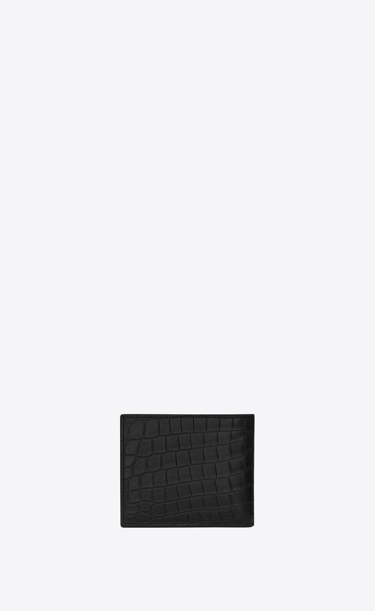 YSL Saint Laurent Paris East/West Wallet In Crocodile-embossed Leather Black | AJLZS1306