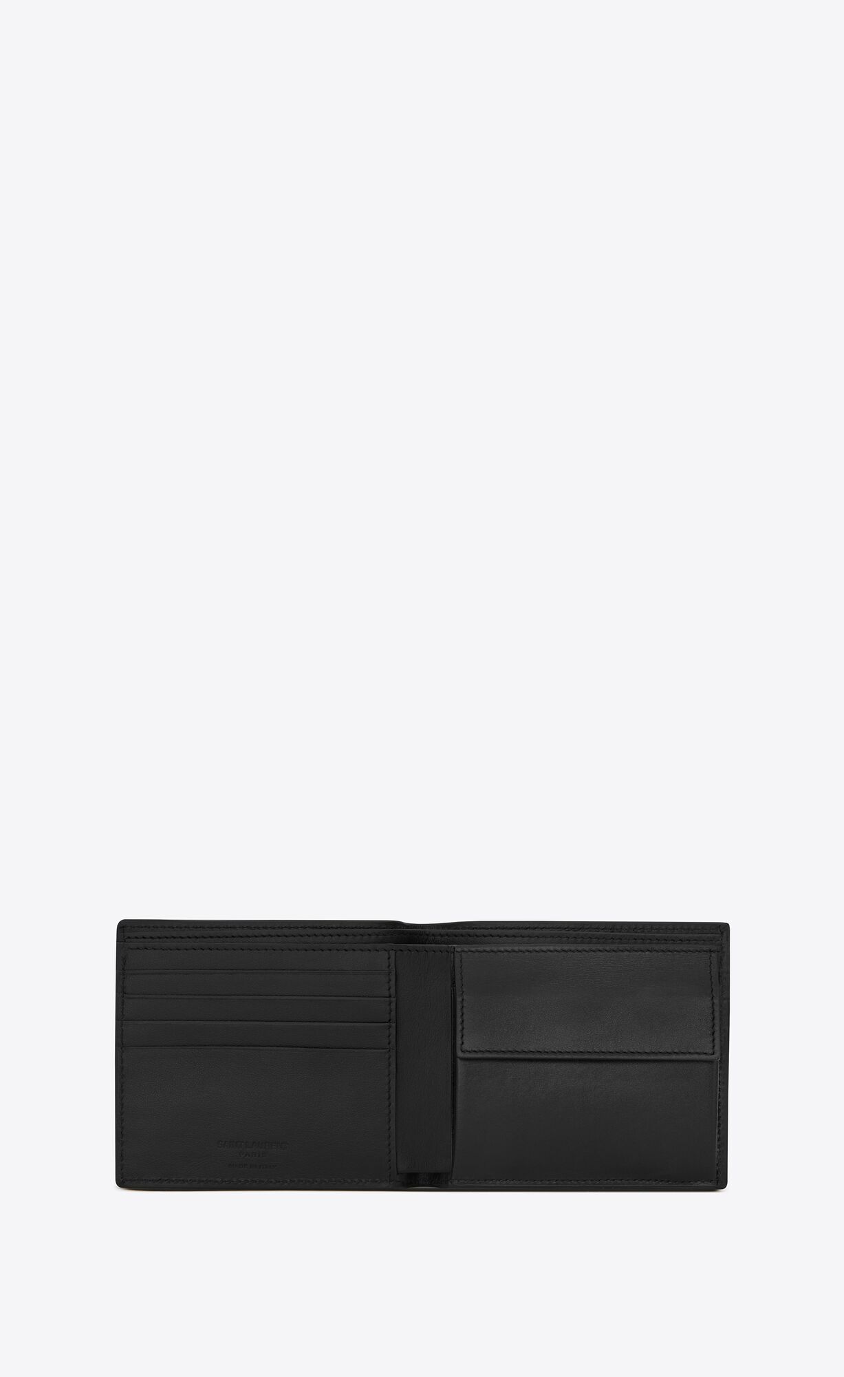 YSL Saint Laurent Paris East/West Wallet With Coin Purse In Smooth Leather Black | DJOBX8671