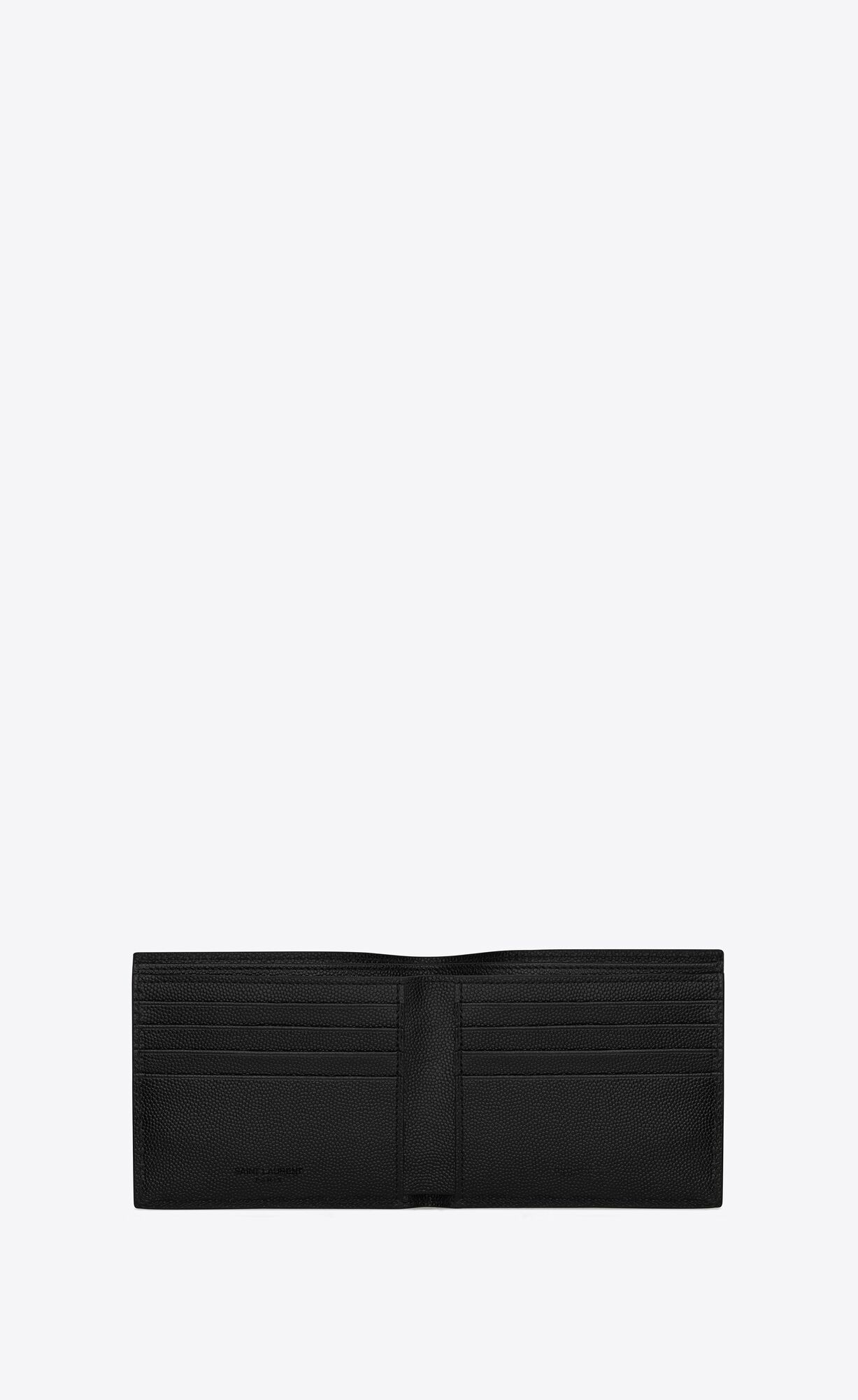 YSL Saint Laurent Paris East/West Wallet In Grain De Poudre Embossed Leather Black | DWQZS5406