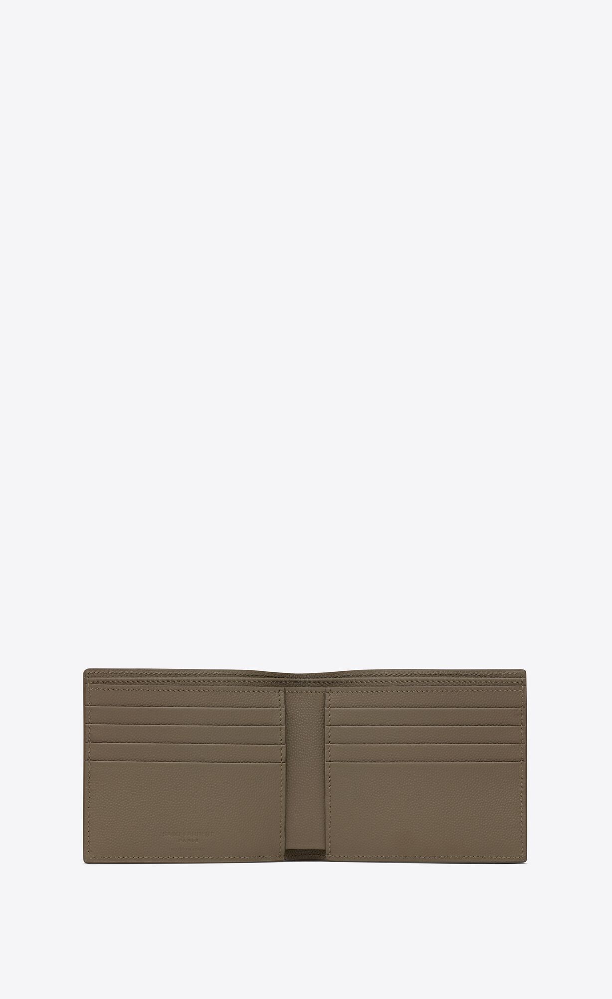 YSL Saint Laurent Paris East/West Wallet In Grain De Poudre Embossed Leather Light Fern | FXWYS8605