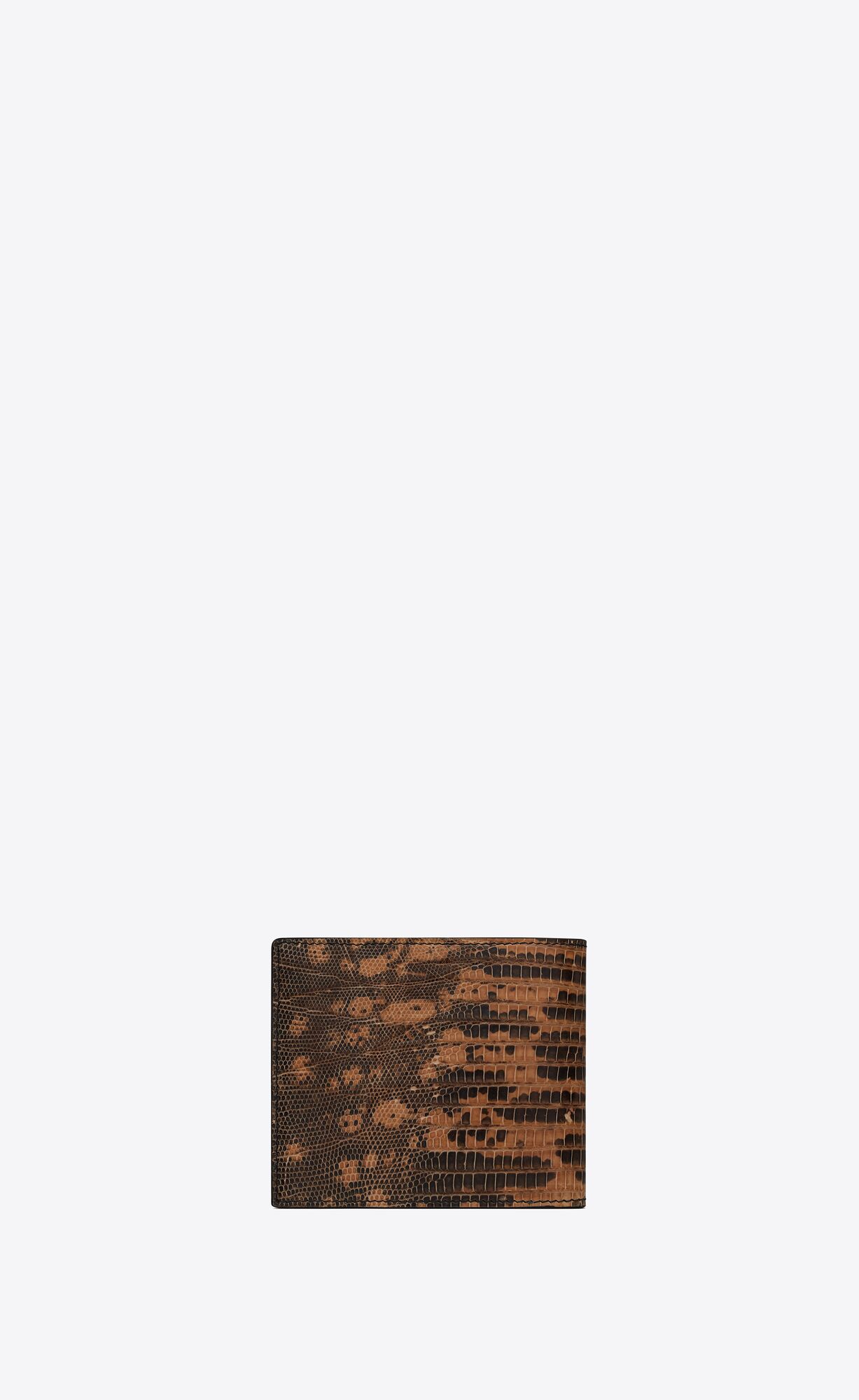 YSL Saint Laurent Paris East/West Wallet In Lizard Embossed Leather Brown | GPIYN7428