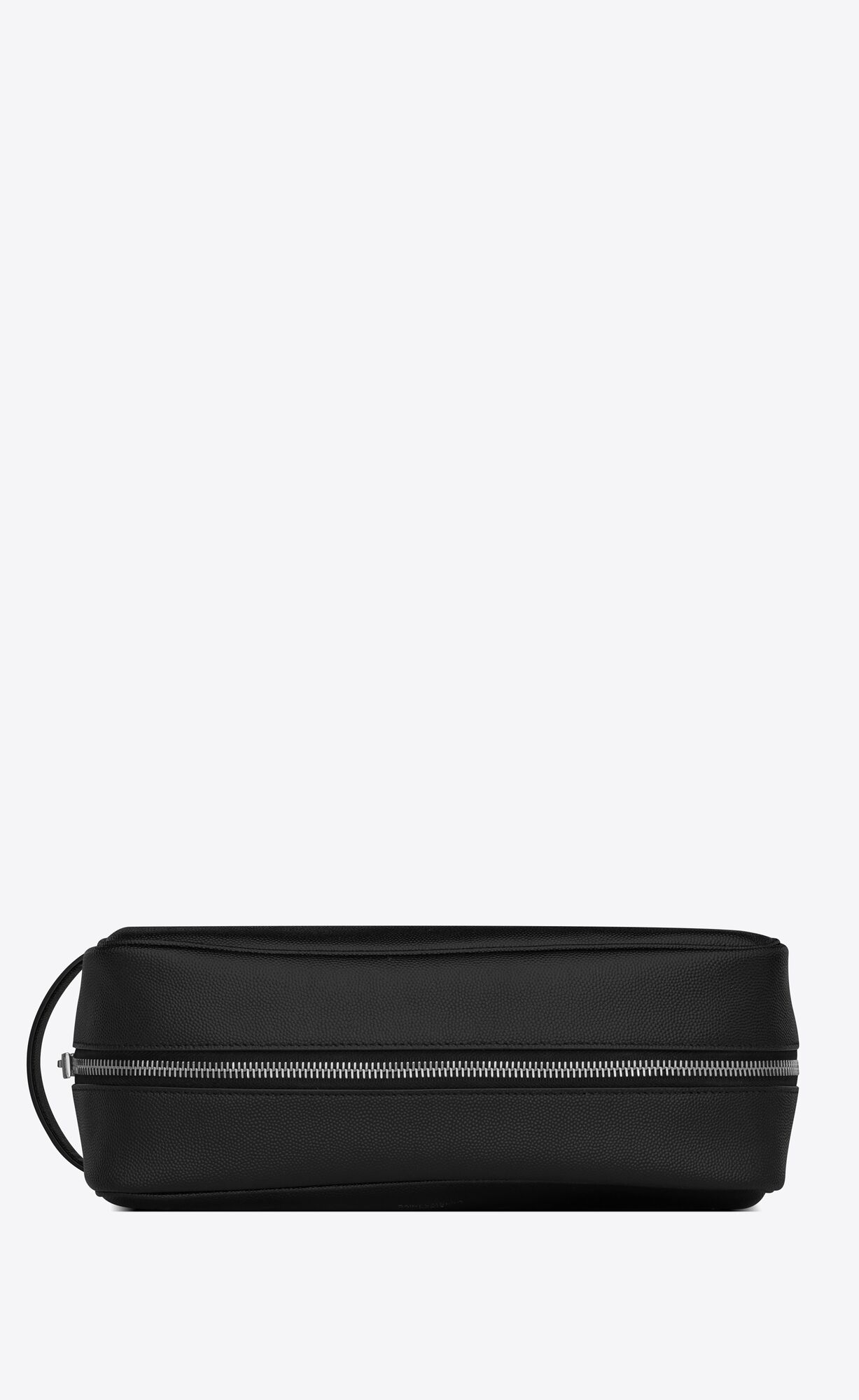 YSL Saint Laurent Paris Grooming Case In Grain De Poudre Embossed Leather Black | UNVGB0385