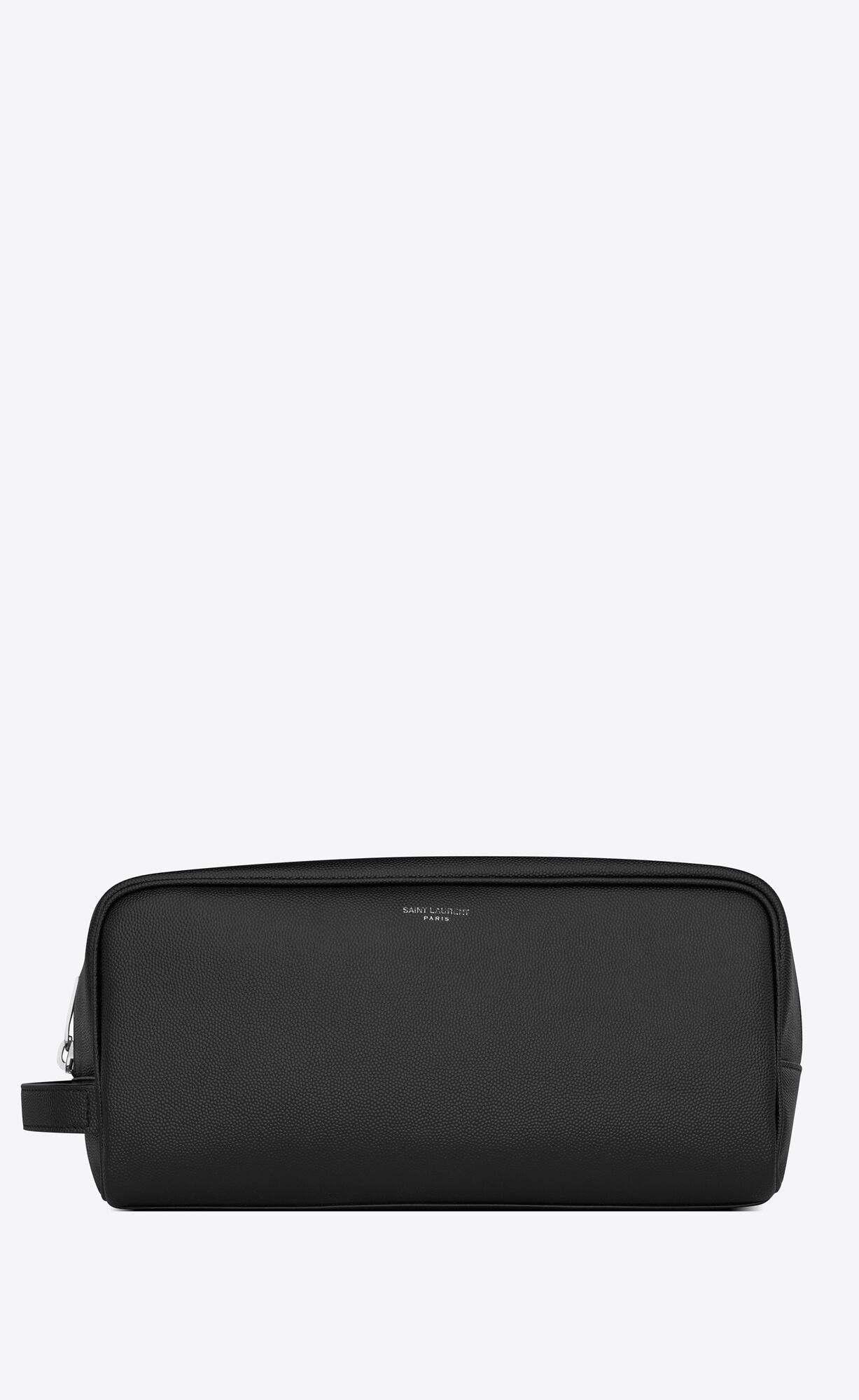 YSL Saint Laurent Paris Grooming Case In Grain De Poudre Embossed Leather Black | UNVGB0385