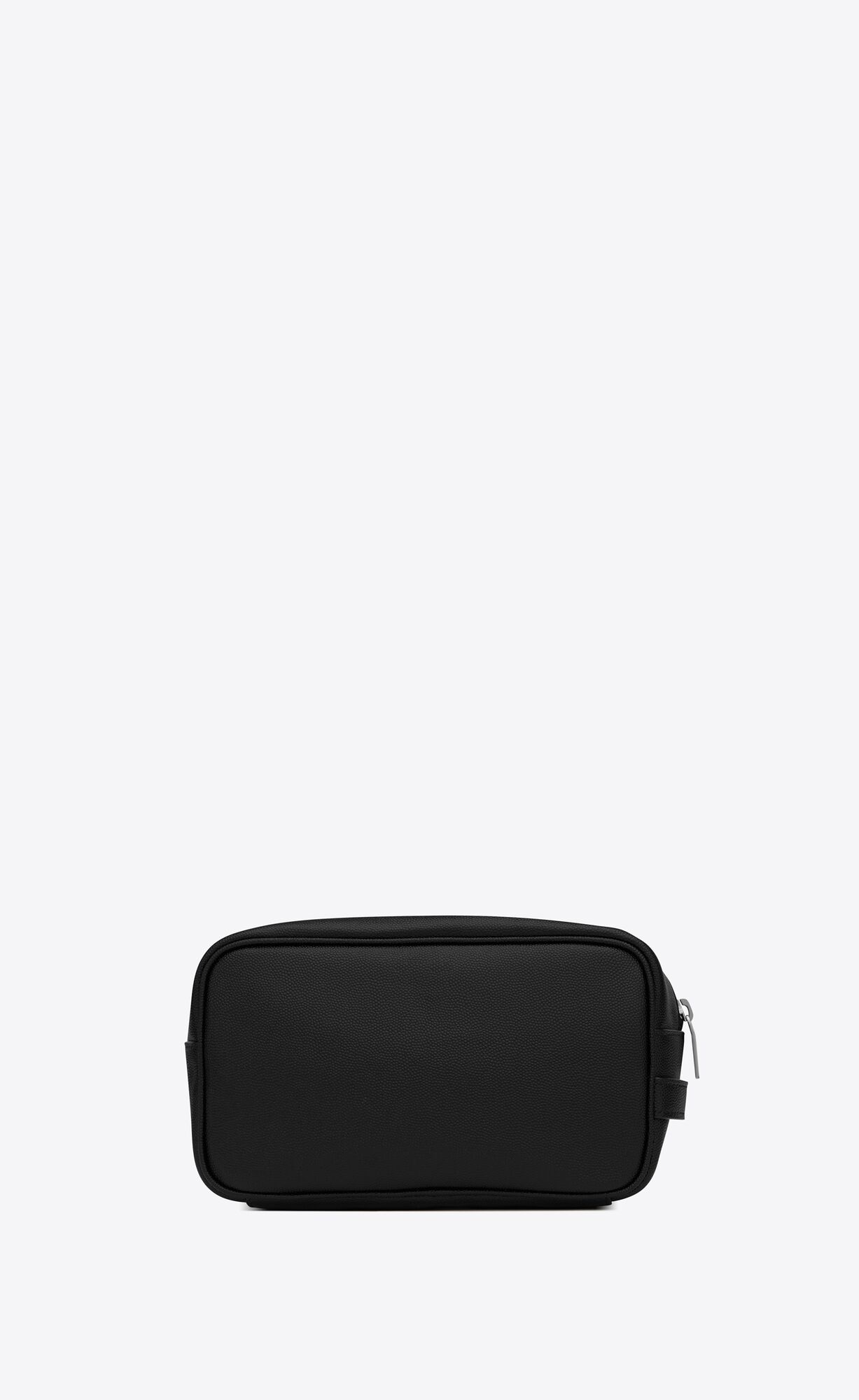 YSL Saint Laurent Paris Small Grooming Case In Grain De Poudre Embossed Leather Black | VBNGR4706