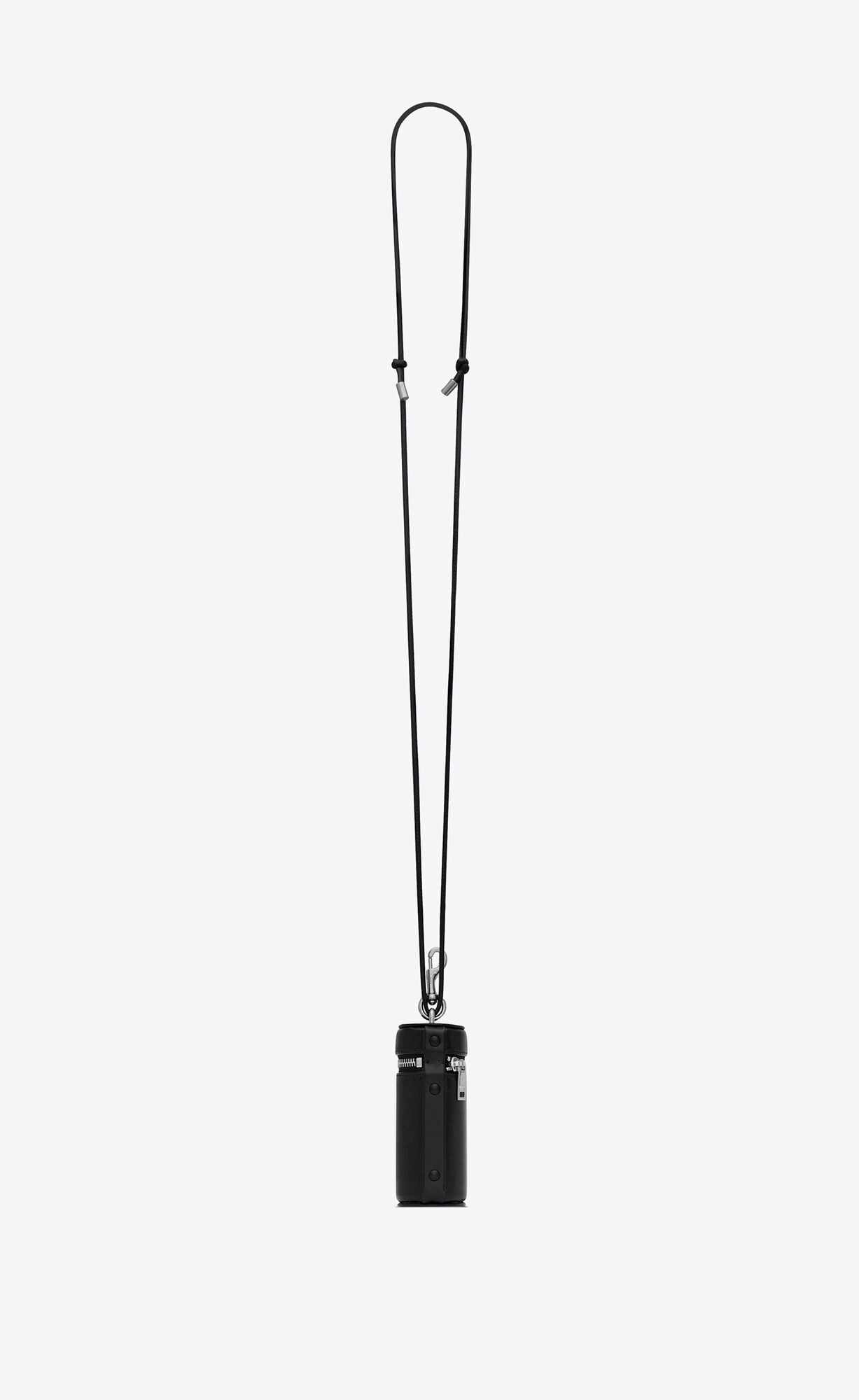 YSL Saint Laurent Paris Tube Necklace In Smooth Leather Black | CHPAS9853