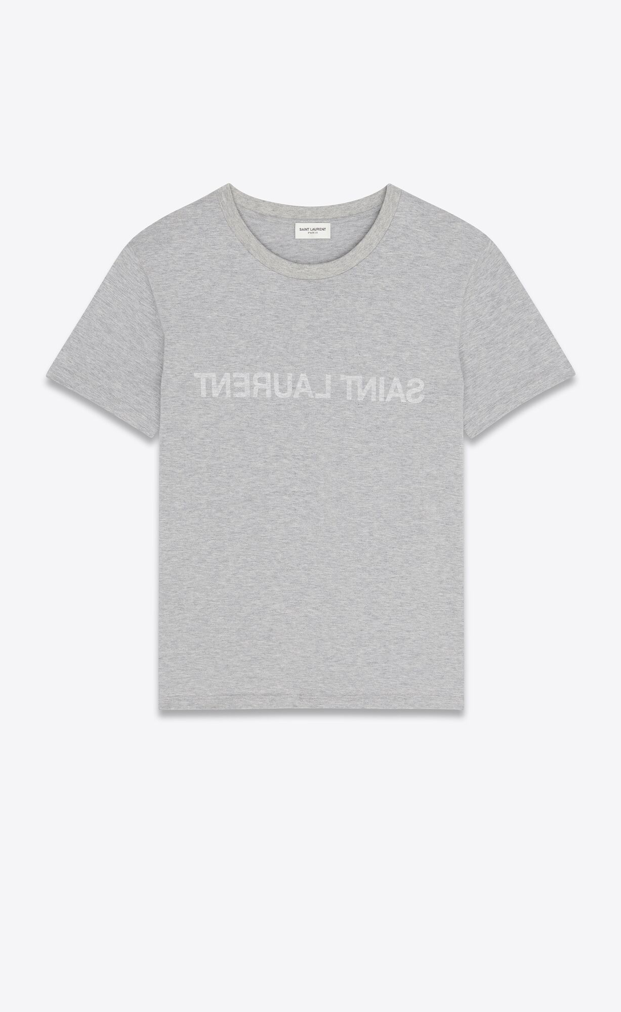 YSL Saint Laurent Reverse T-shirt Gris Chine Et Naturel | OTGXZ7910