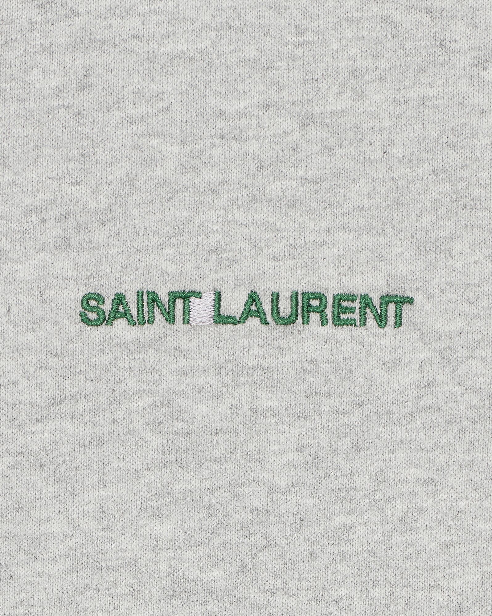 YSL Saint Laurent Rive Gauche Hoodie Gris Chine Et Vert | WNGCZ0697