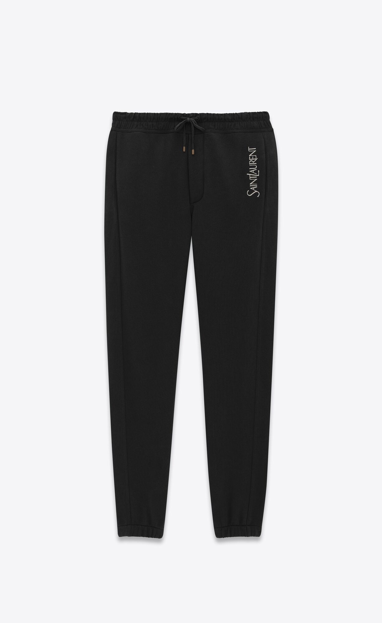 YSL Saint Laurent Sweatpants In Fleece Noir Et Naturel | YILQE1675