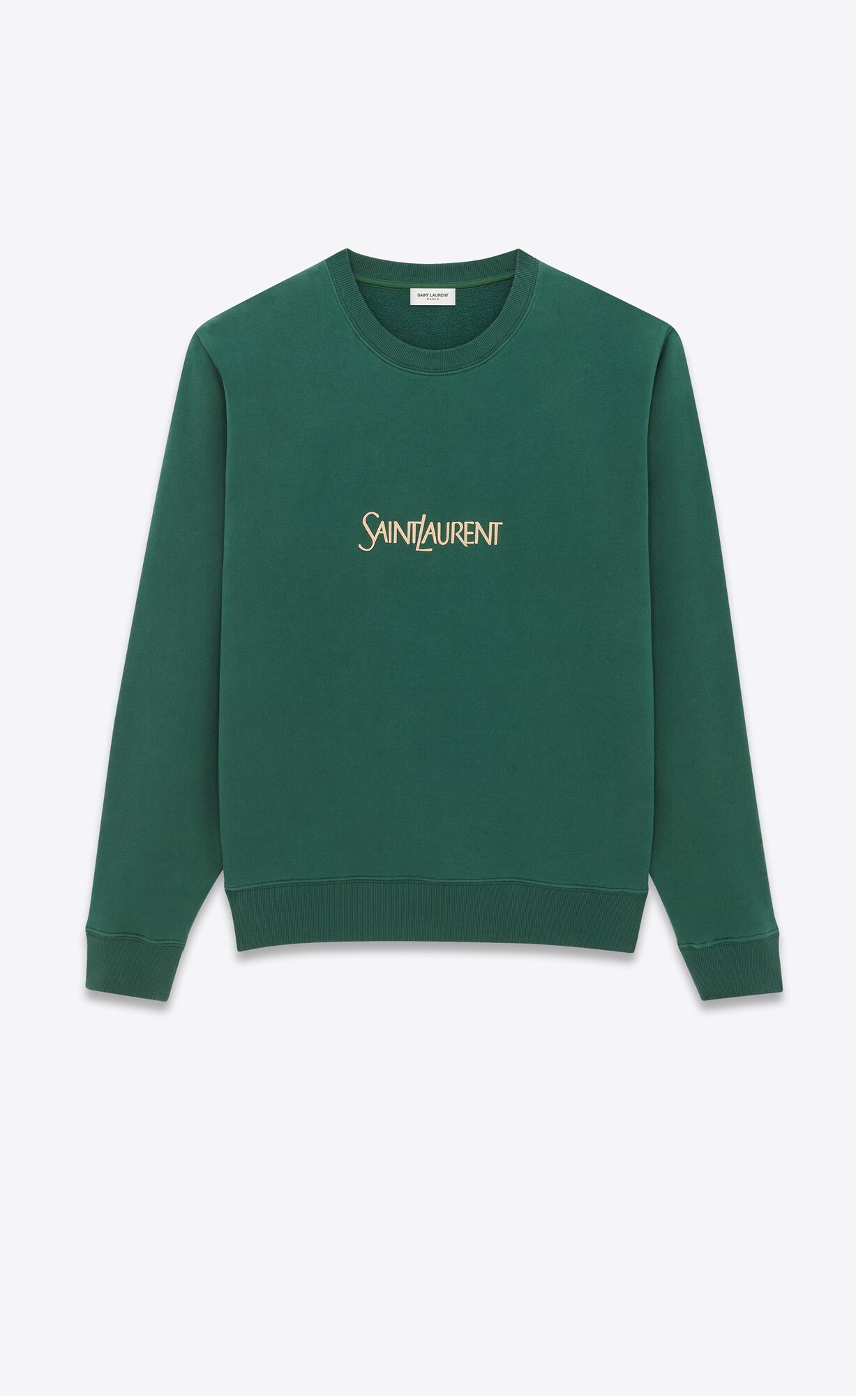 YSL Saint Laurent Sweatshirt Vert Et Naturel | GOSLV4537