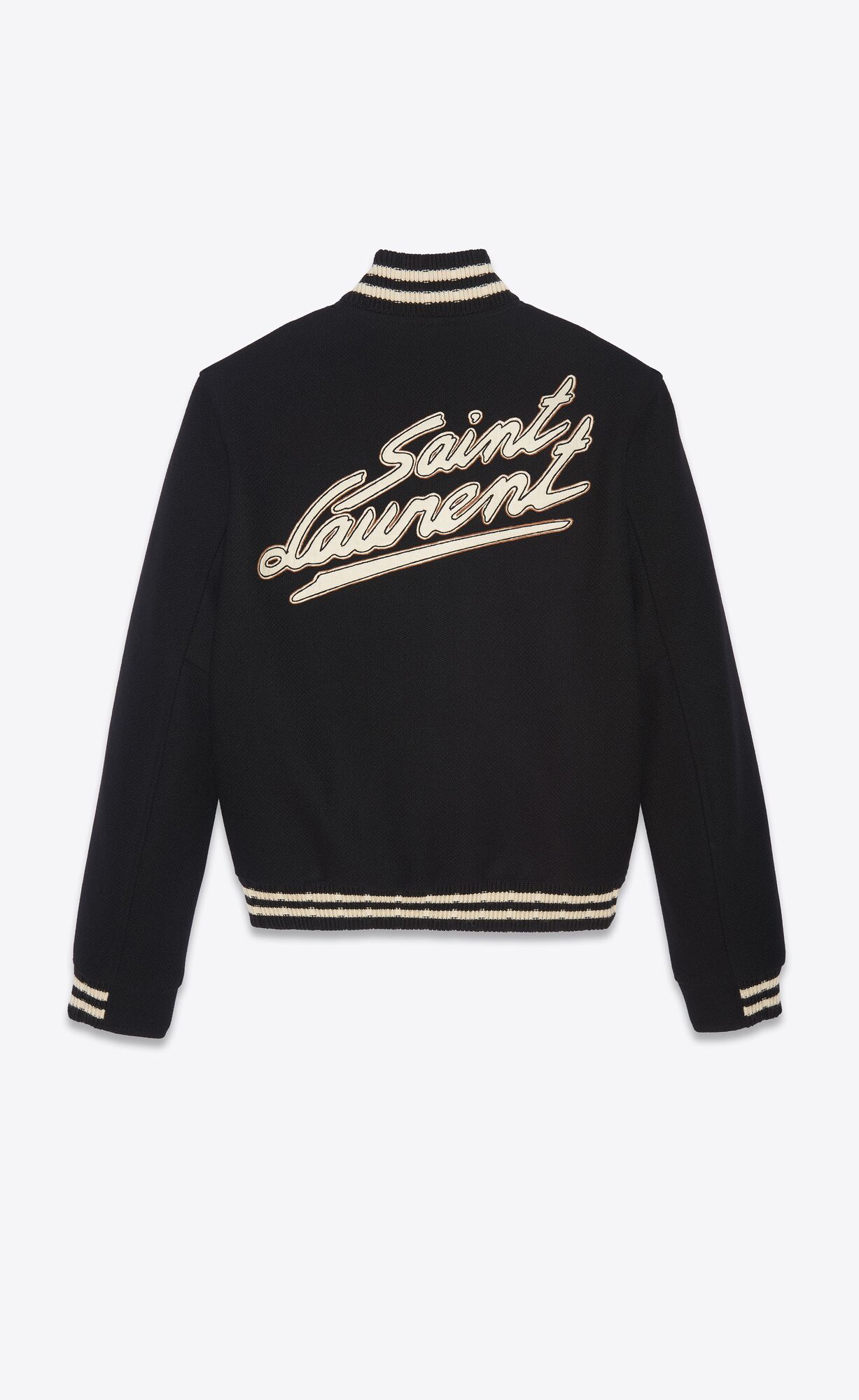 YSL Saint Laurent Teddy Jacket In Wool Black | XHNKJ1742