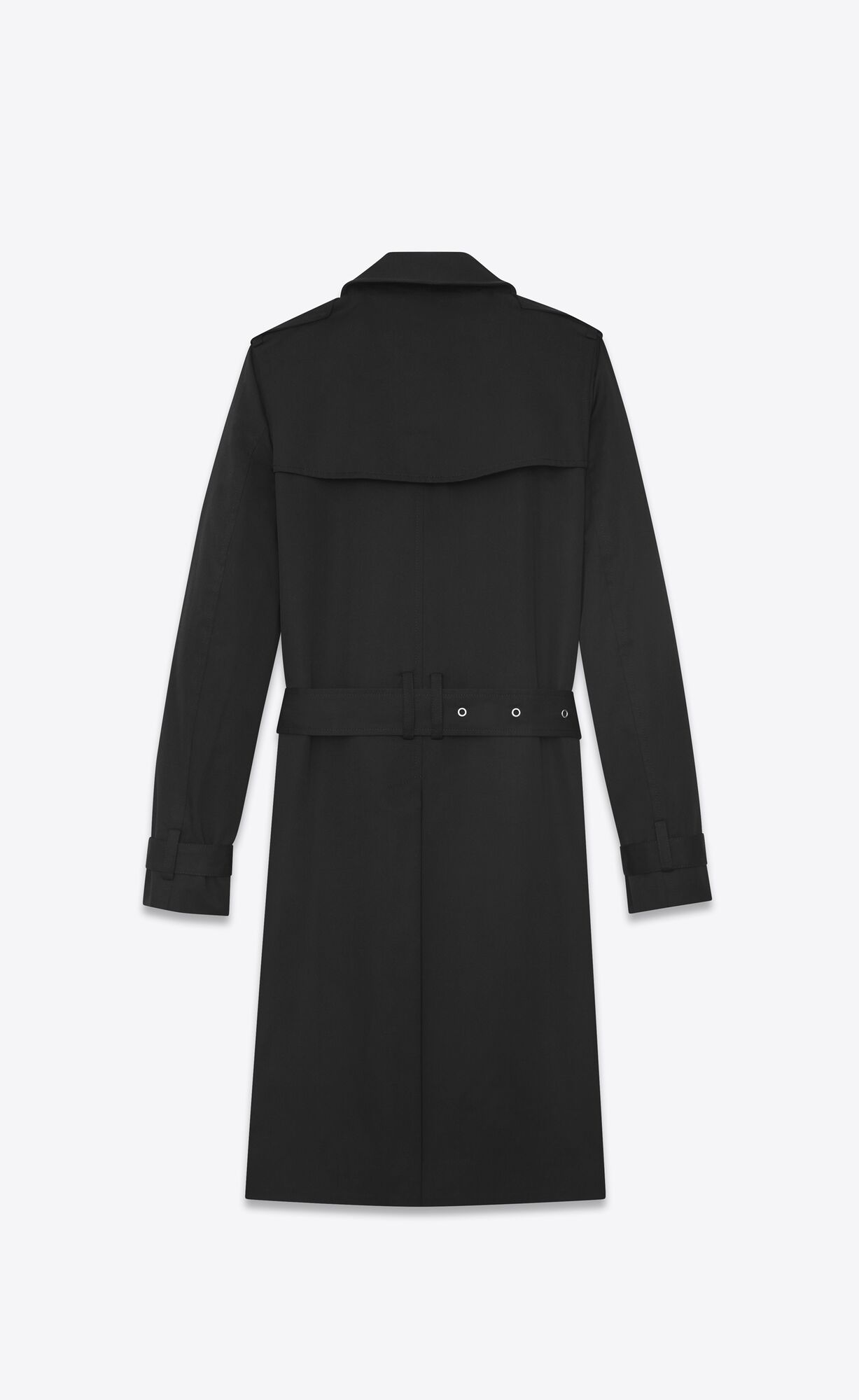 YSL Saint Laurent Trench Coat In Gabardine Black | NHJGI1630