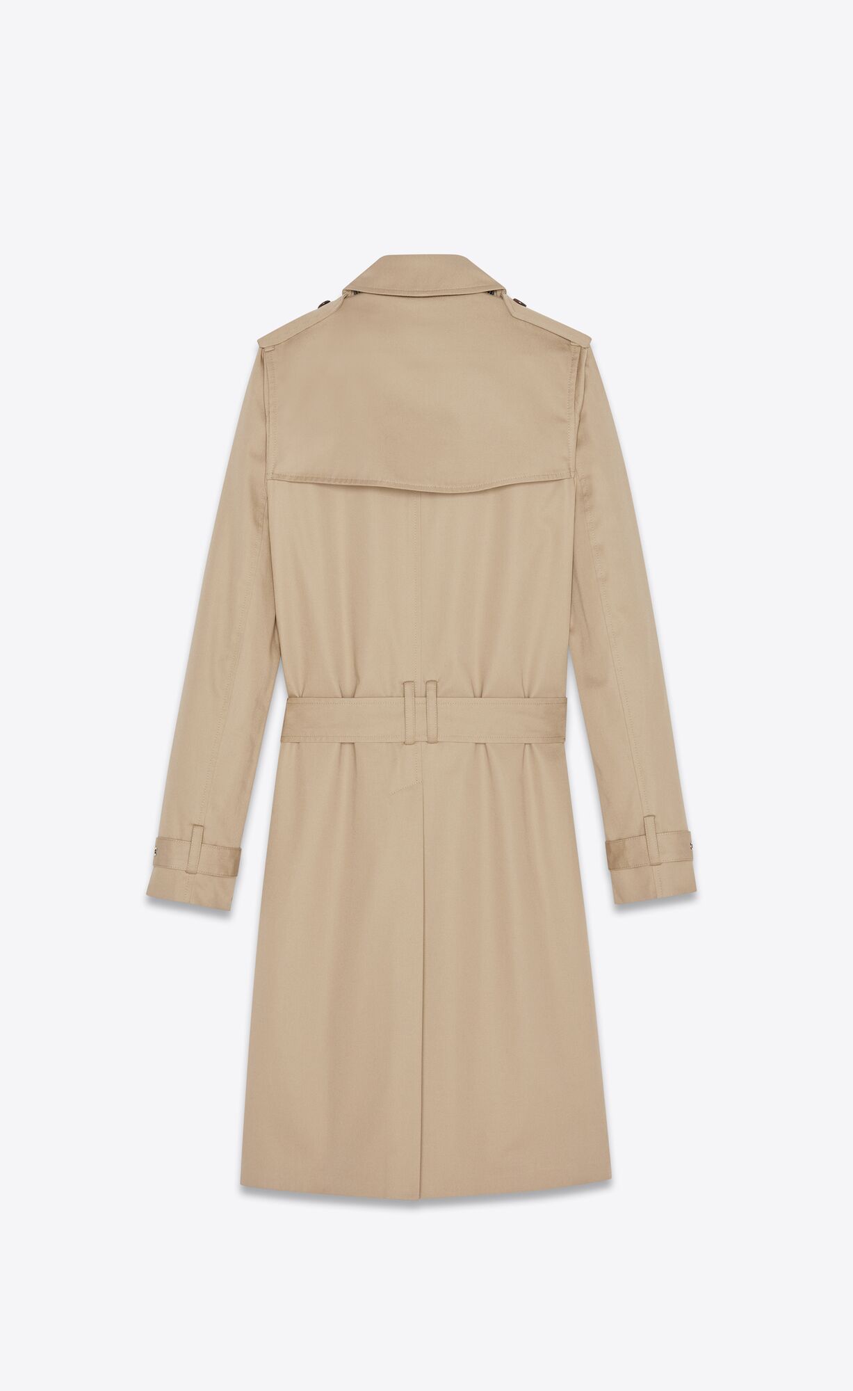 YSL Saint Laurent Trench Coat In Gabardine Sand | USPBR6531