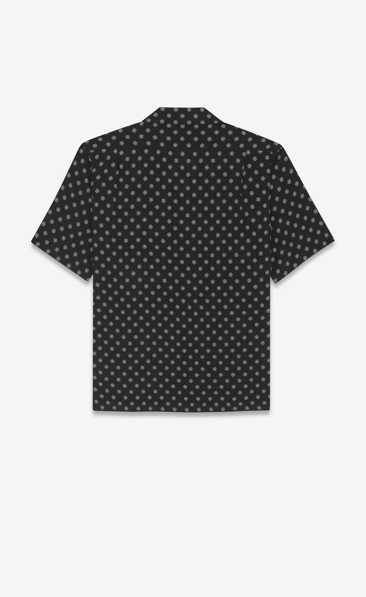 YSL Shark-collar Shirt In Dotted Viscose Noir Craie | YOUAK5034