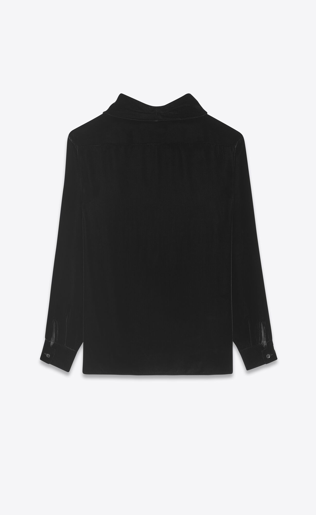 YSL Shawl-collar Blouse In Velvet Noir | ODUSR9534