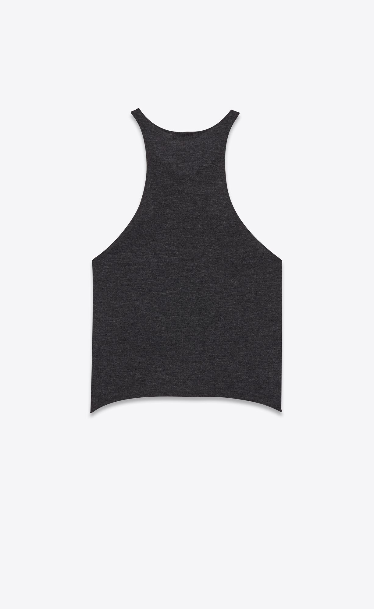 YSL Sheer Tank Top In Fine Cashmere Anthracite | CFBOQ1768