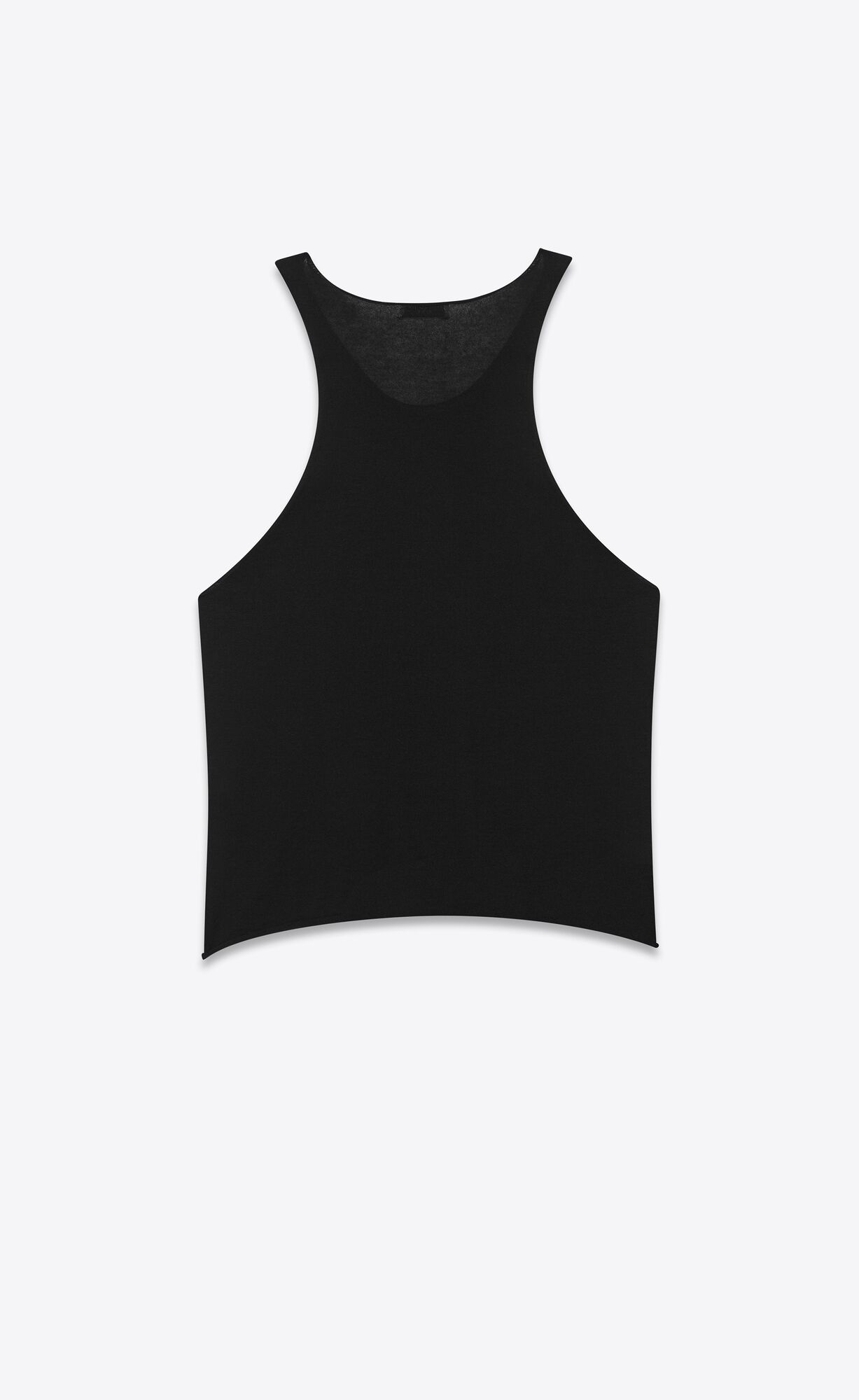 YSL Sheer Tank Top In Fine Cashmere Black | EKBQA9706