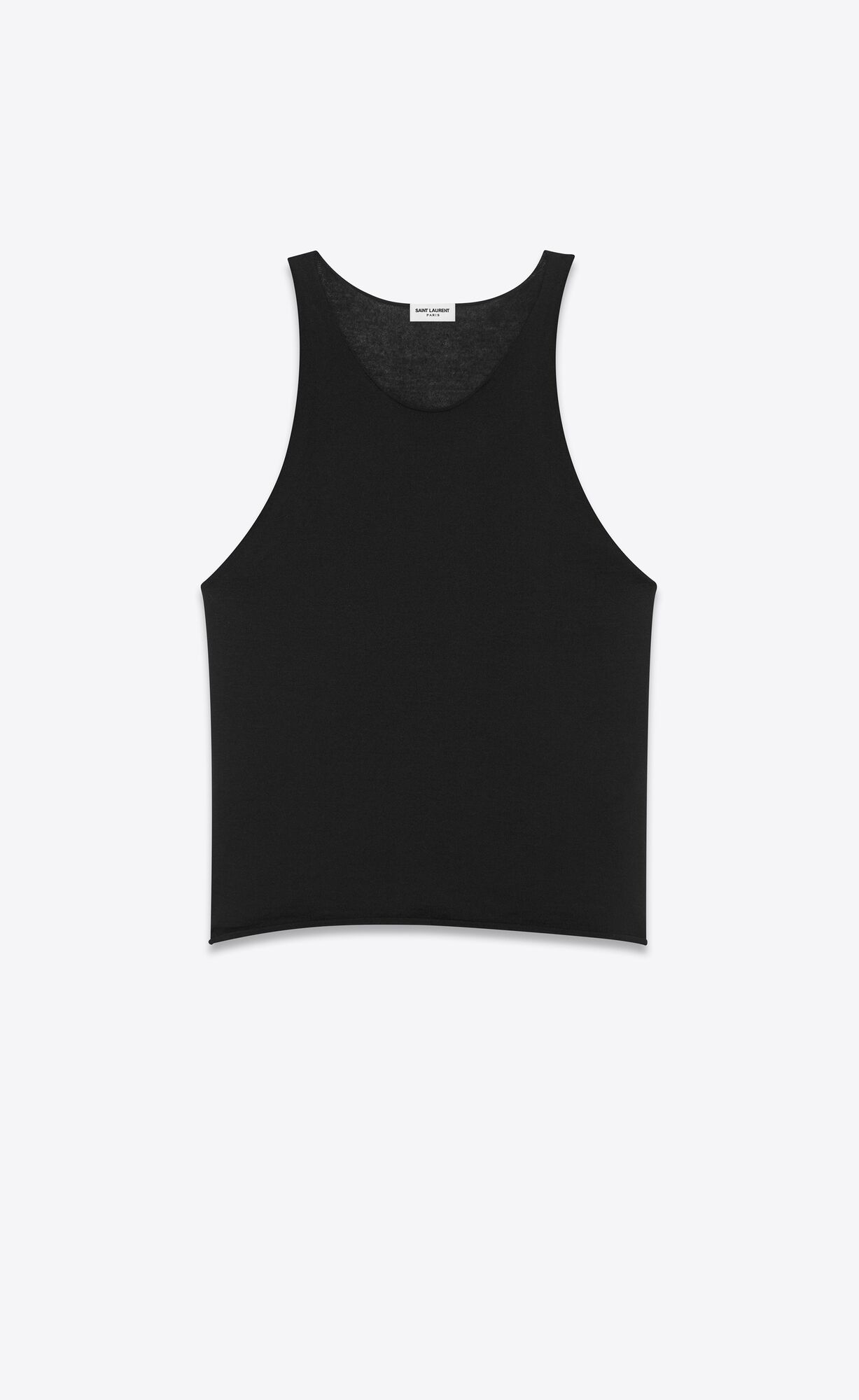 YSL Sheer Tank Top In Fine Cashmere Black | EKBQA9706