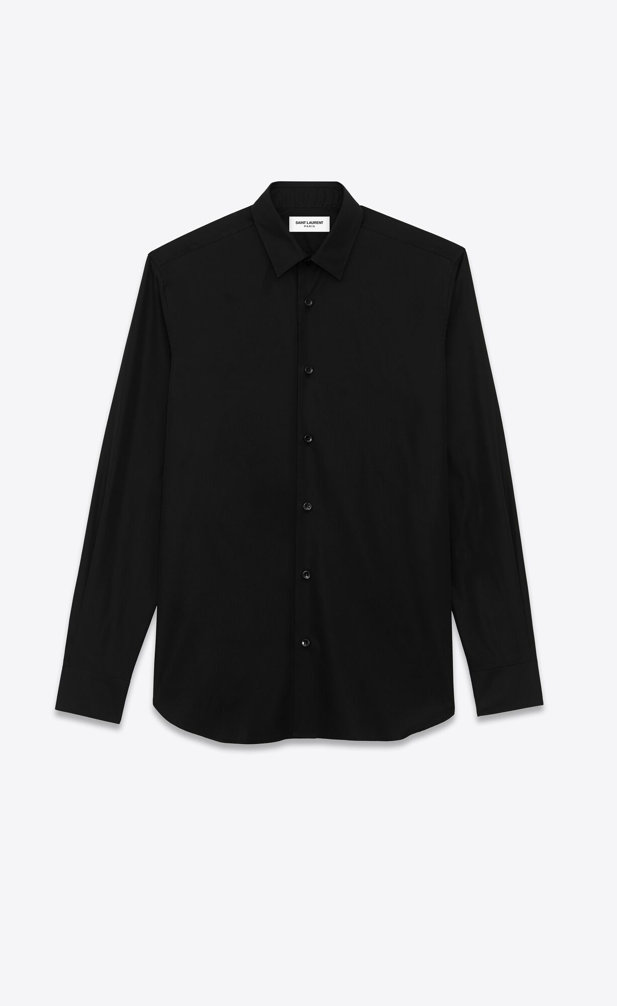 YSL Shirt In Cotton Poplin Black | NZWHC8407