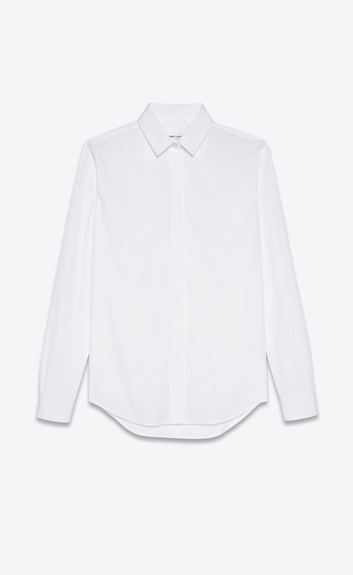 YSL Shirt In Cotton Poplin White | LWSEQ3785