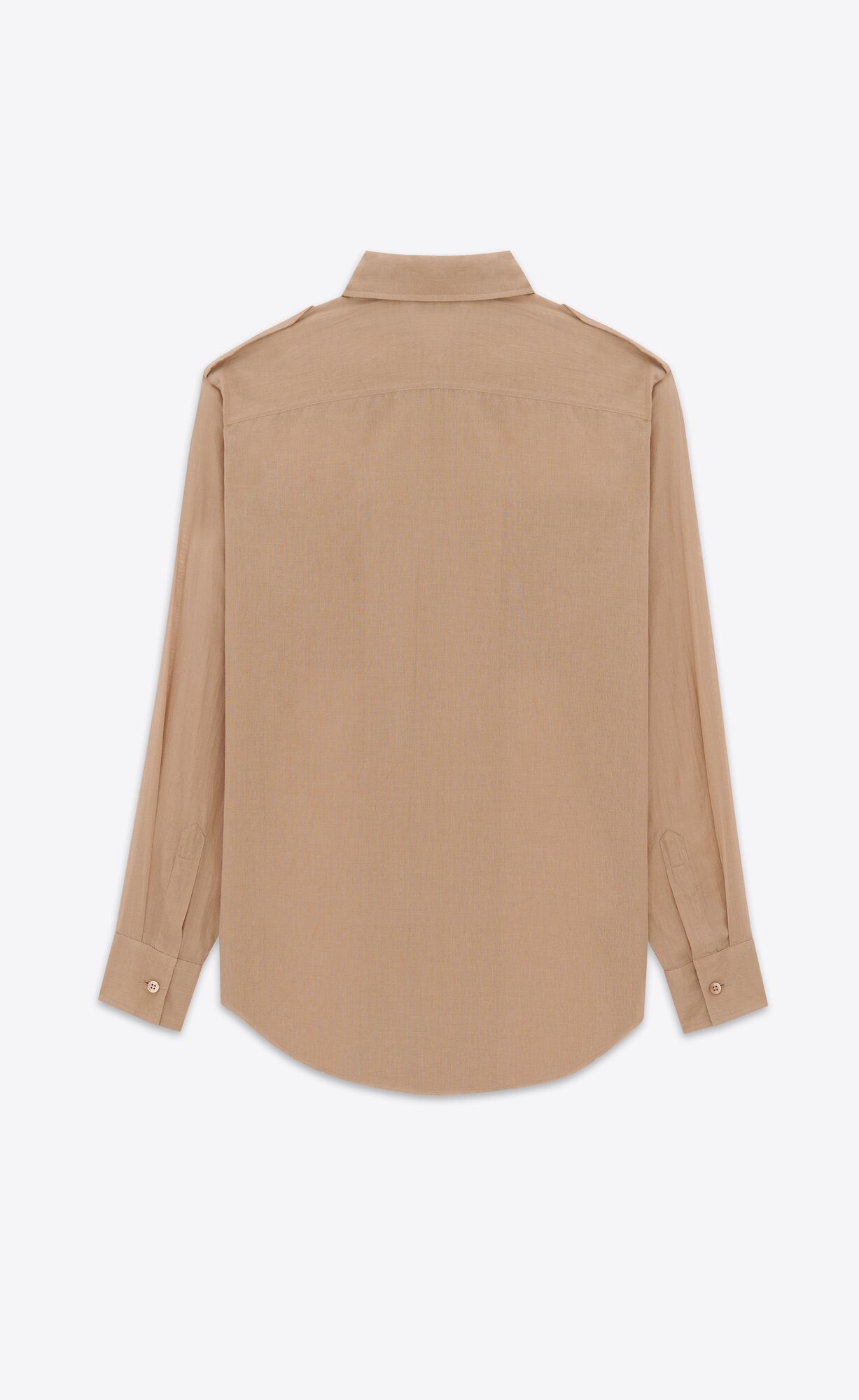 YSL Shirt In Cotton Voile Beige | FJVDM8264