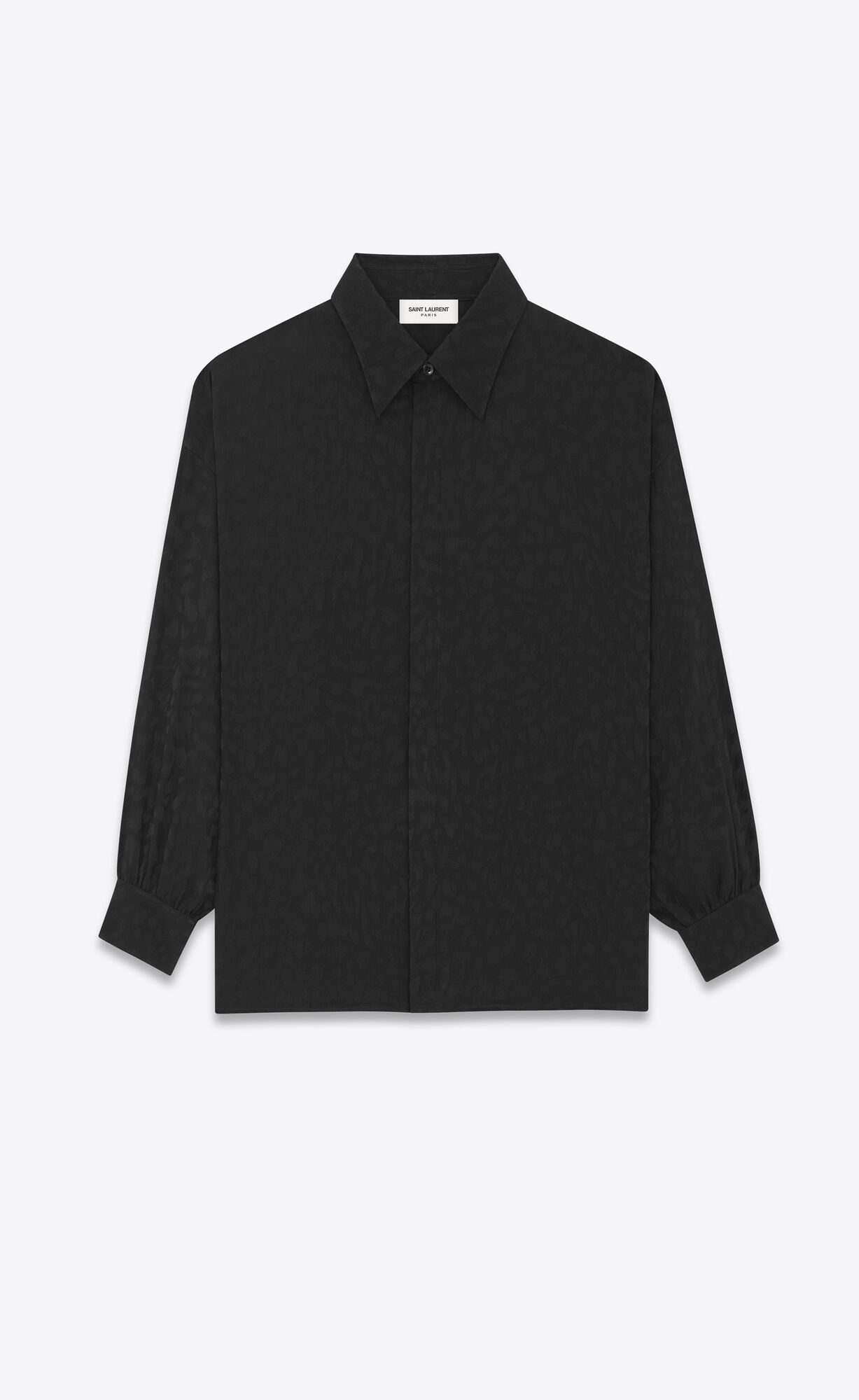 YSL Shirt In Matte And Shiny Silk Black | PCZGY9182