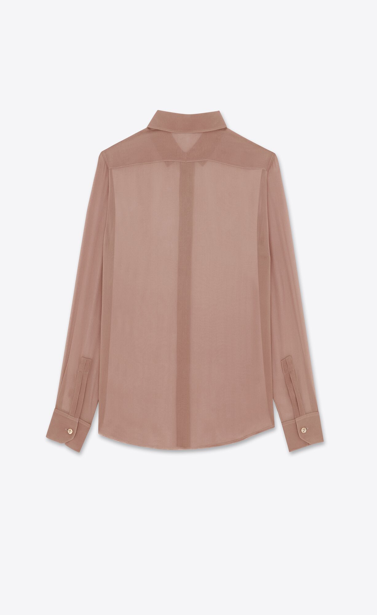 YSL Shirt In Muslin Crepe Rose Des Bois | TPZCG5431