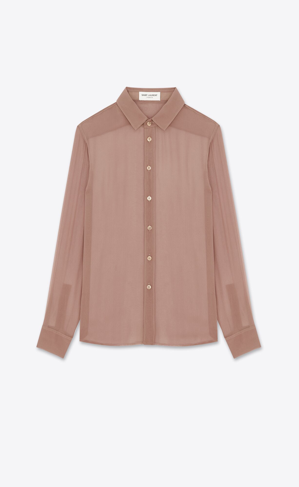 YSL Shirt In Muslin Crepe Rose Des Bois | TPZCG5431