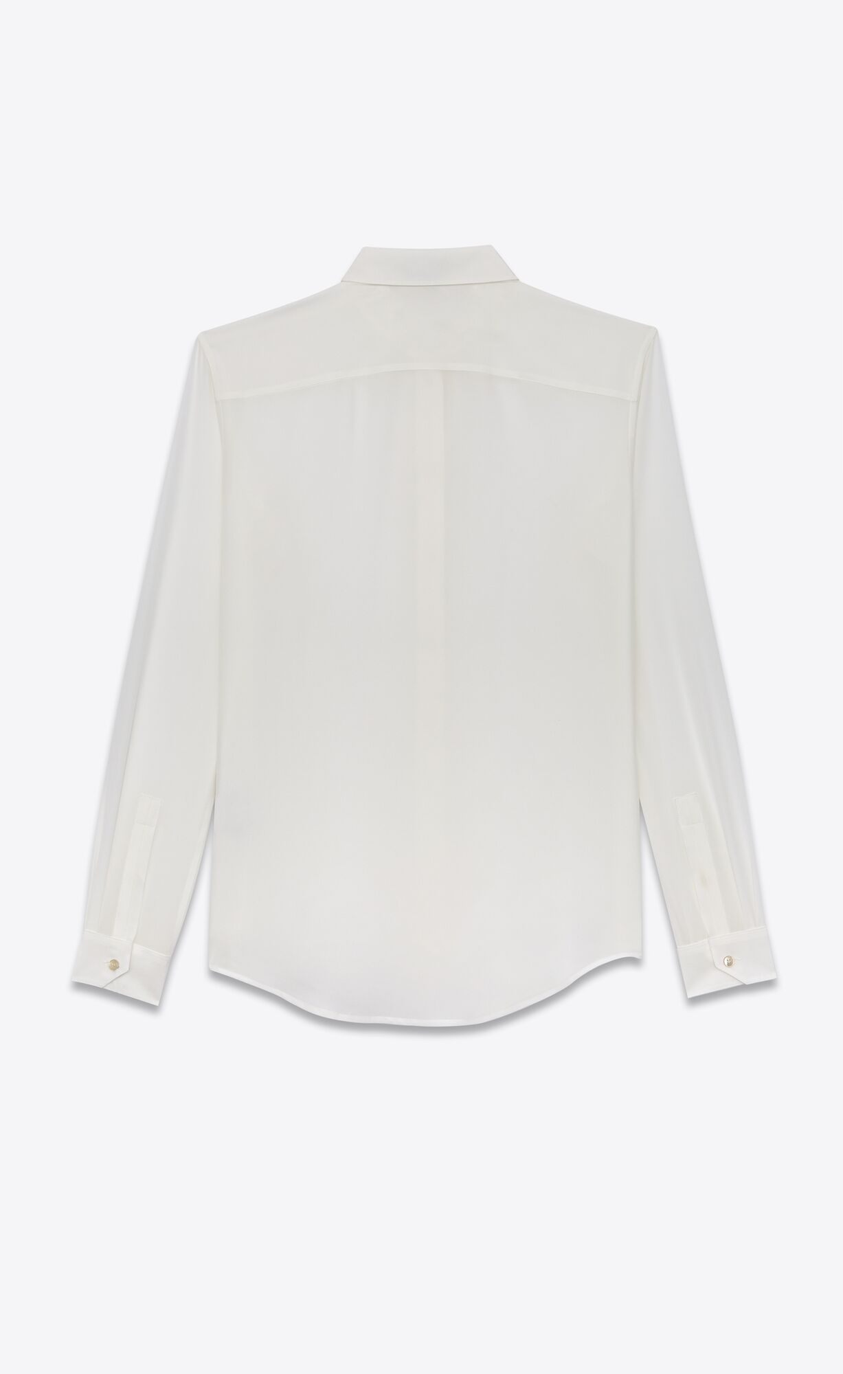 YSL Shirt In Silk Crêpe White | VONXZ6831