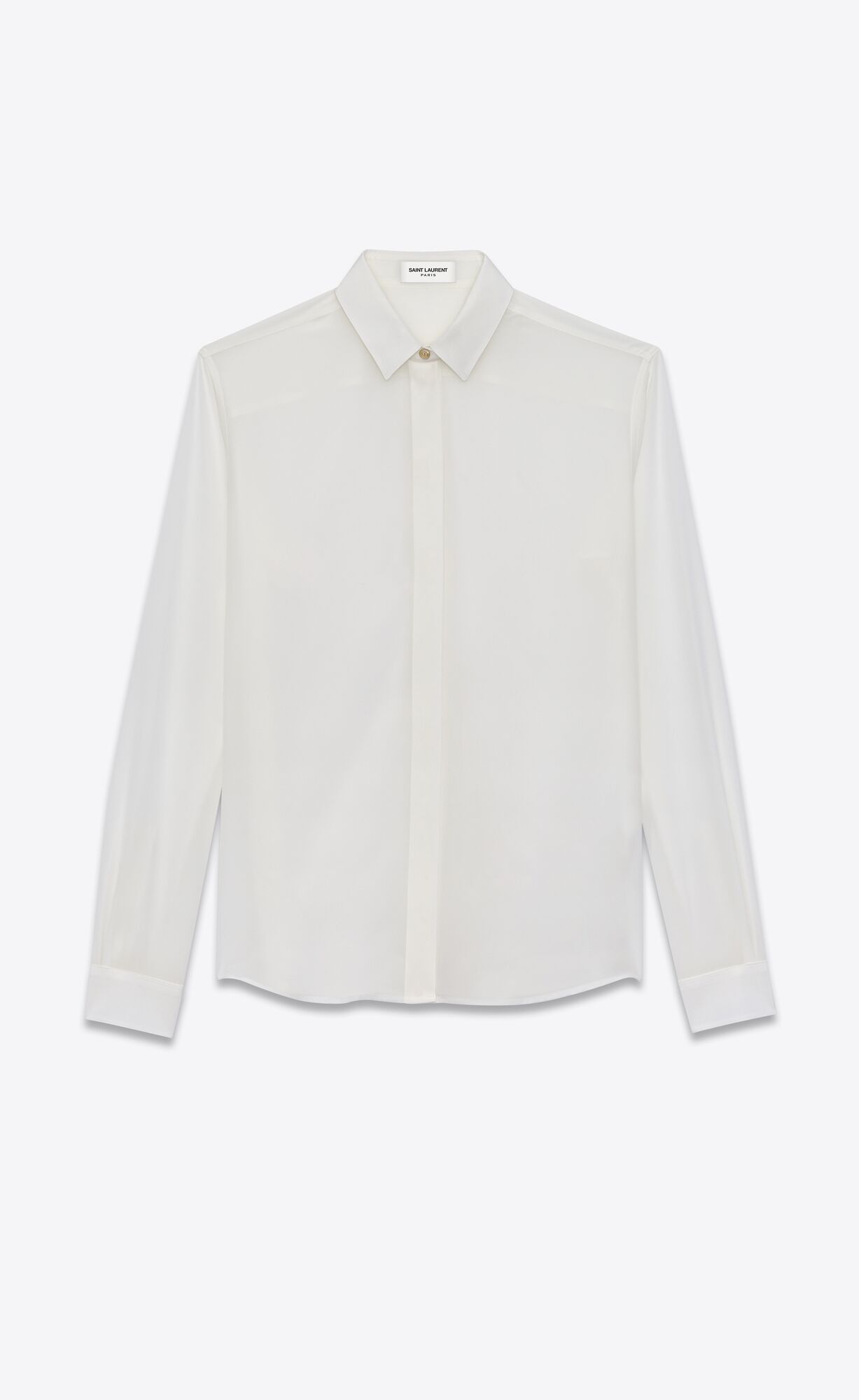 YSL Shirt In Silk Crêpe White | VONXZ6831