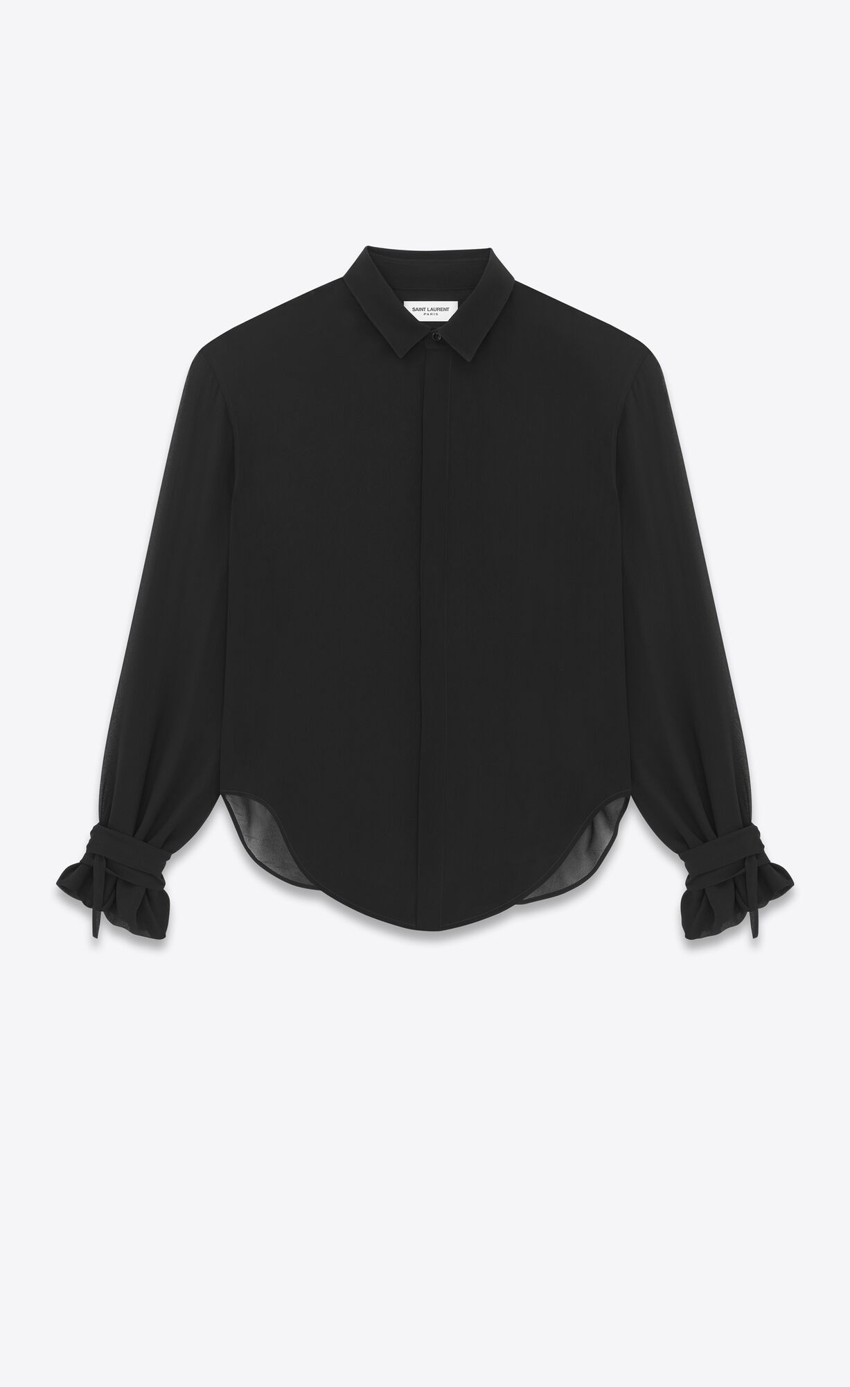 YSL Shirt In Silk Georgette Black | HTIPQ2731