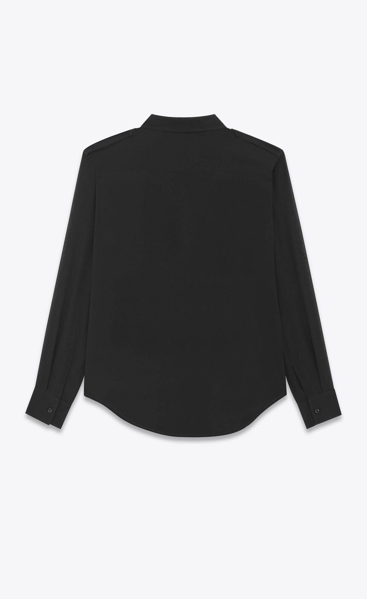 YSL Shirt In Silk Georgette Black | ZNYJB8345