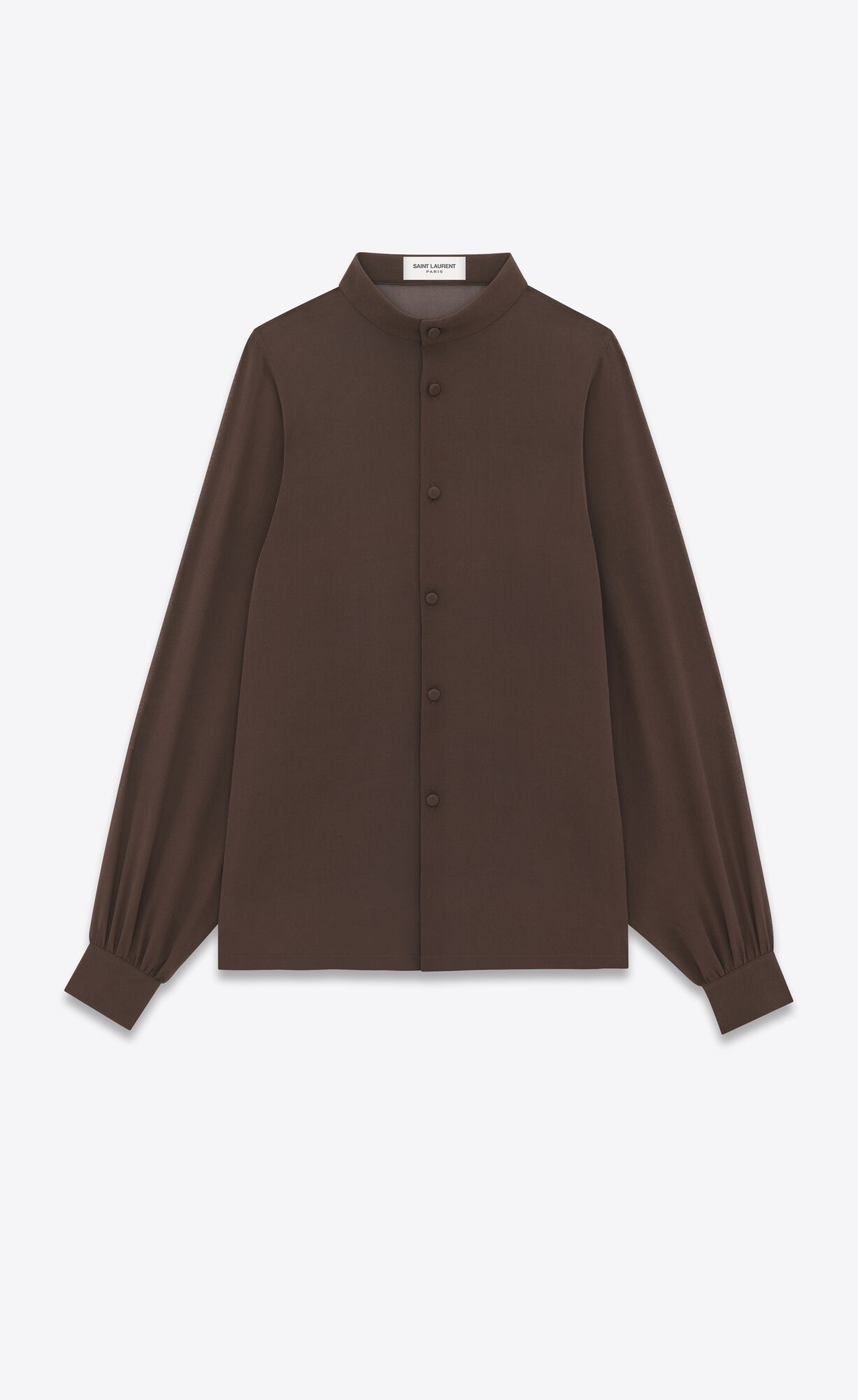 YSL Shirt In Silk Georgette Cafe | TJSAG0864