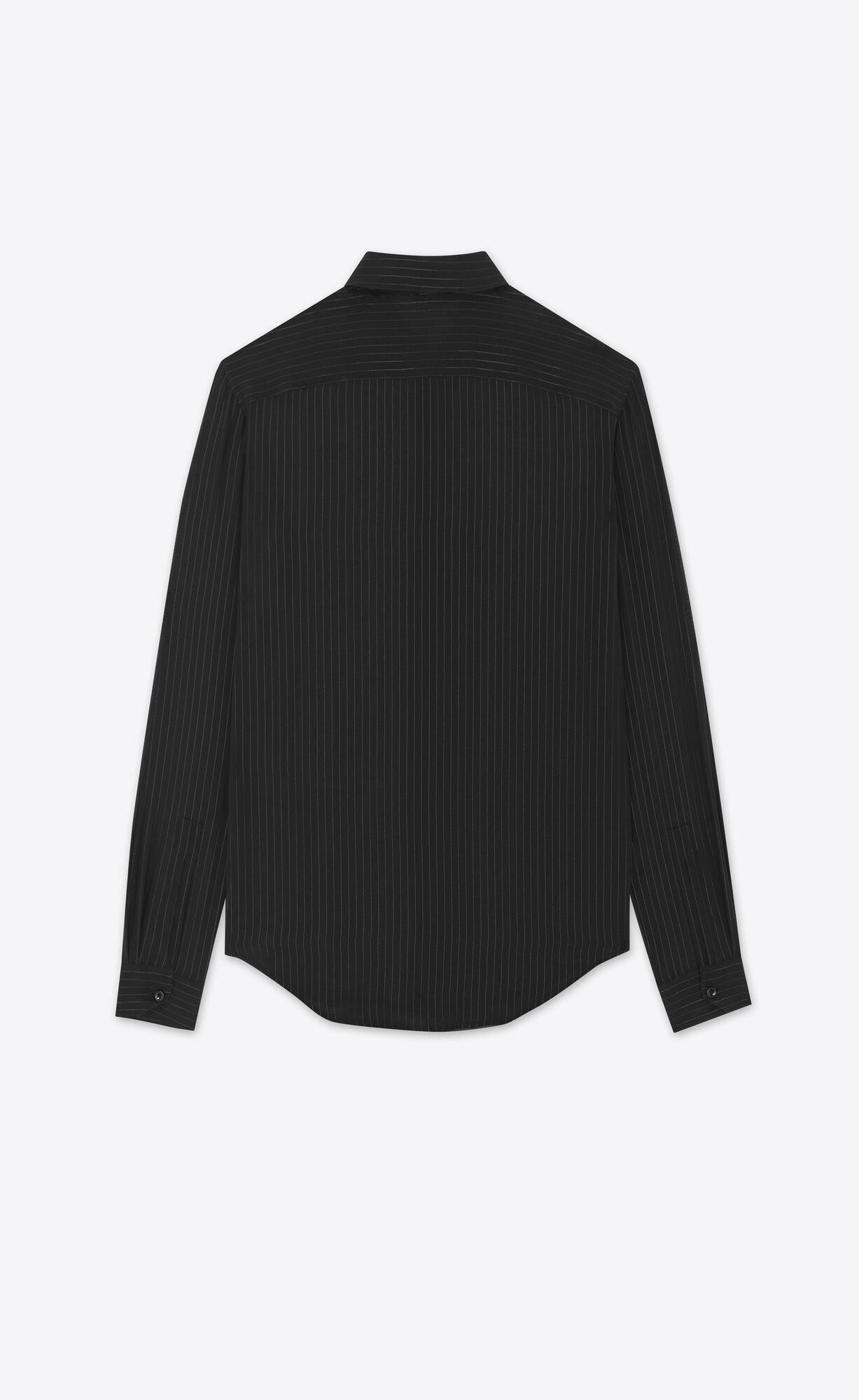 YSL Shirt In Striped Lamé Black | GRPOU8965