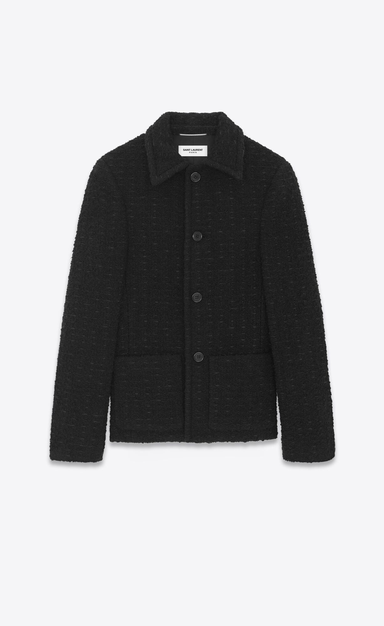 YSL Short Jacket In Tweed Black | MJBAD1647