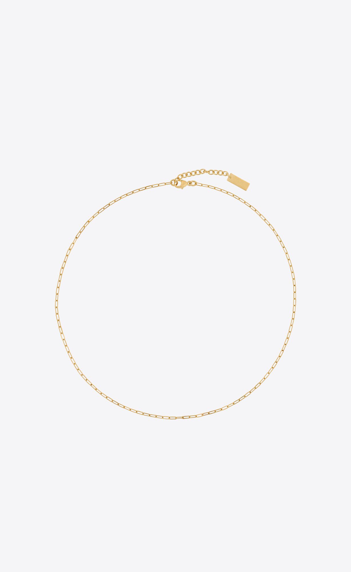 YSL Short Rectangular Chain Necklace In Metal Gold | ZPWMI3874