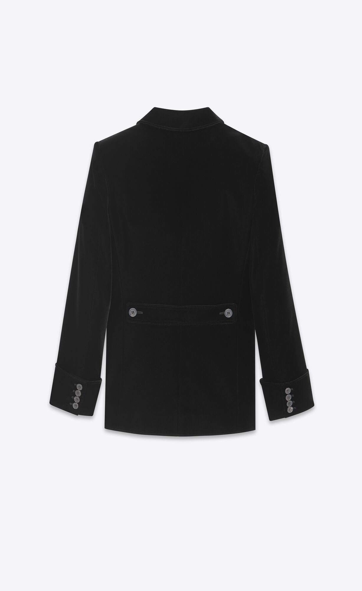 YSL Short Single-breasted Jacket In Cupro Velvet Black | GQYJT5094