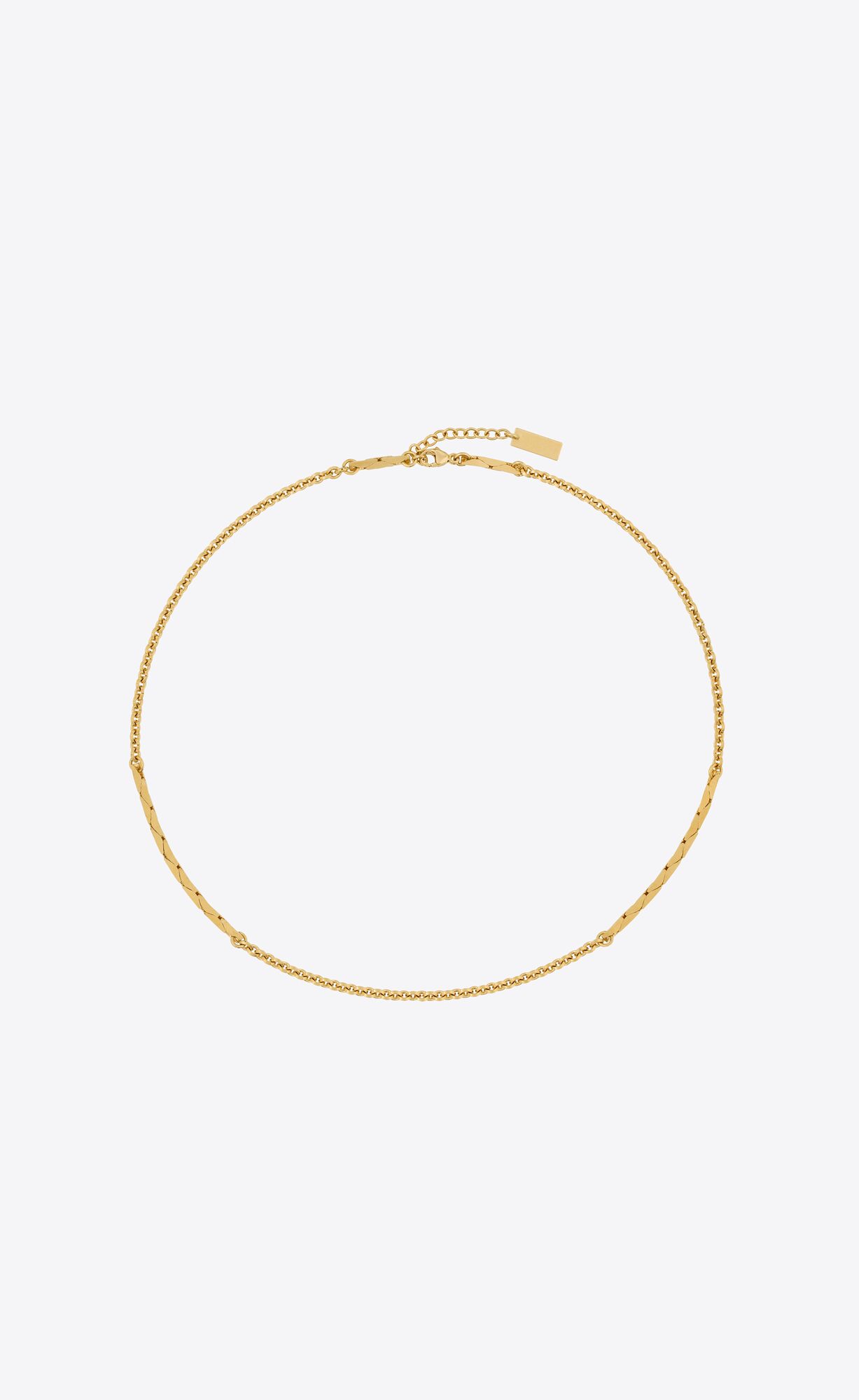 YSL Short Snake And Cable Chain Necklace In Metal Gold | TVUCS1865