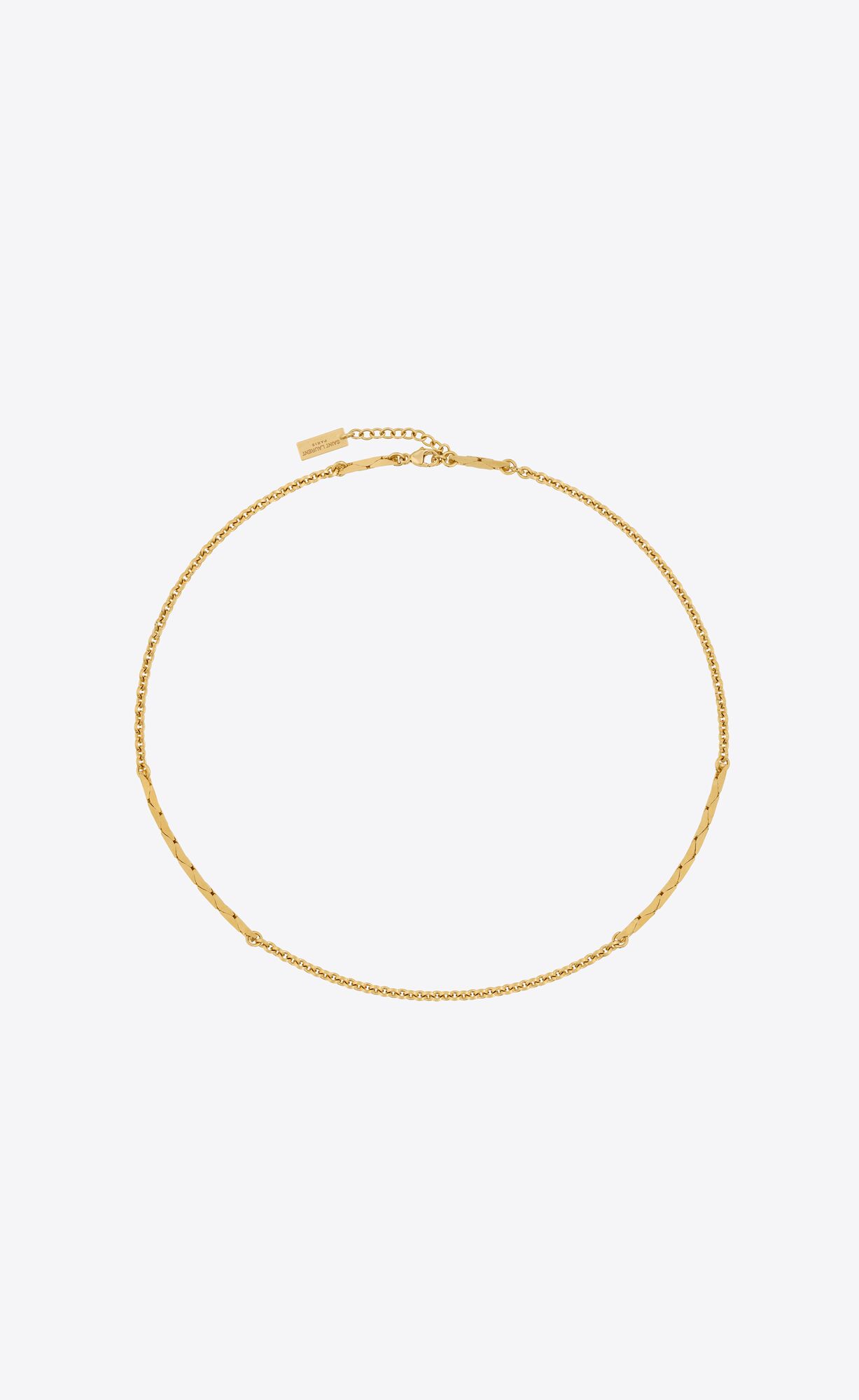 YSL Short Snake And Cable Chain Necklace In Metal Gold | TVUCS1865